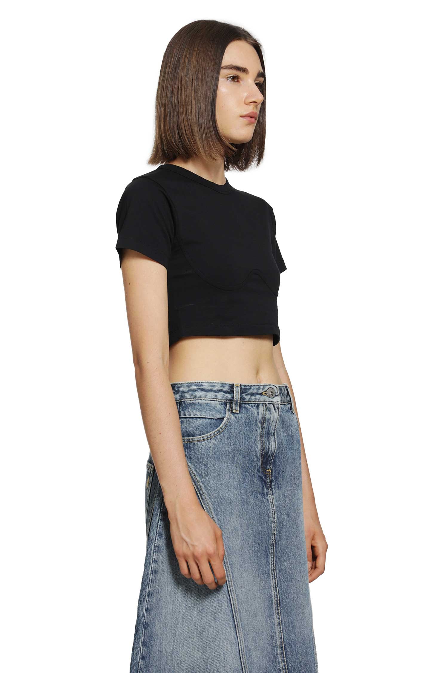The Attico Contour Bust Cropped T-Shirt
