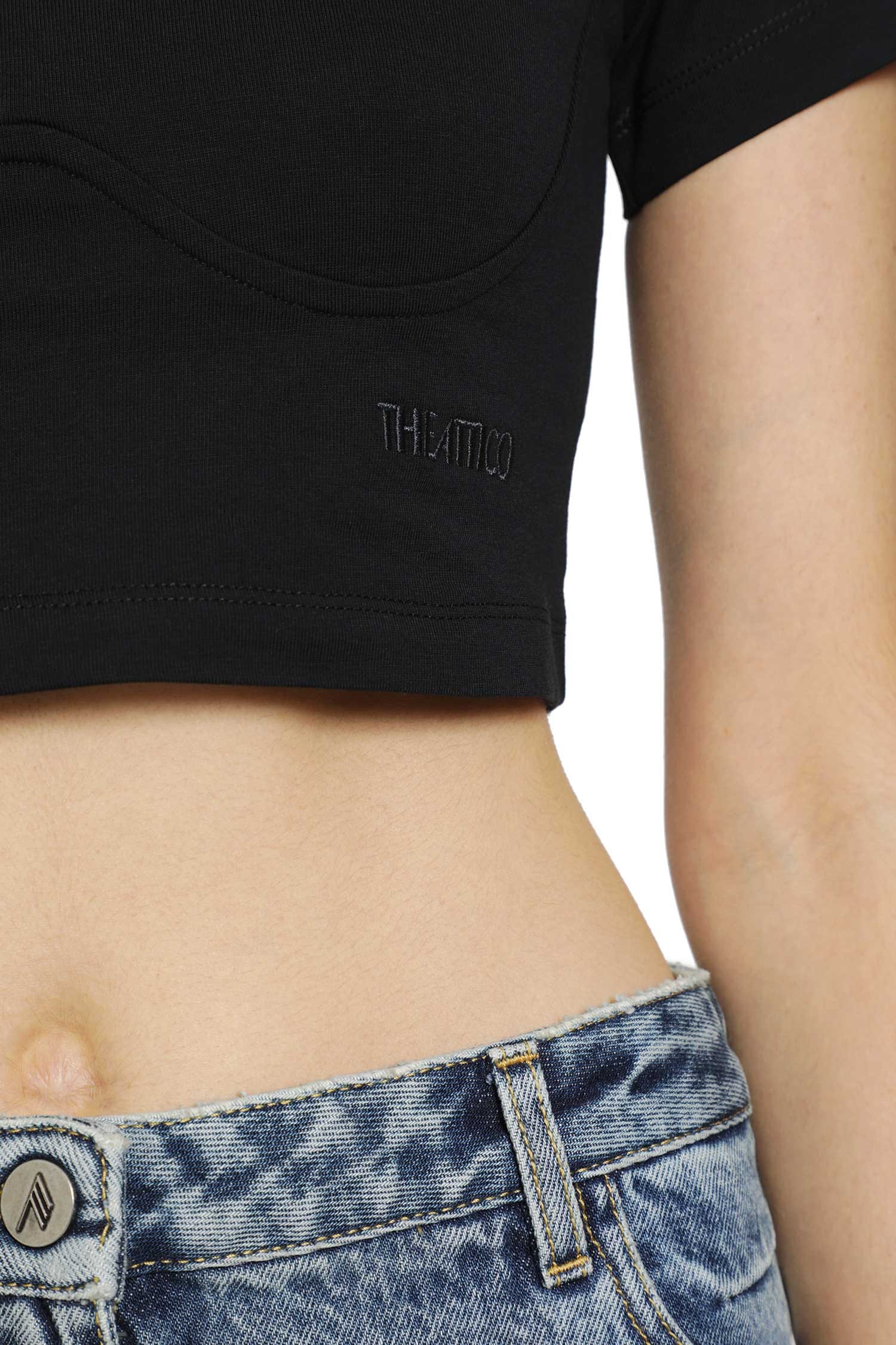 The Attico Contour Bust Cropped T-Shirt