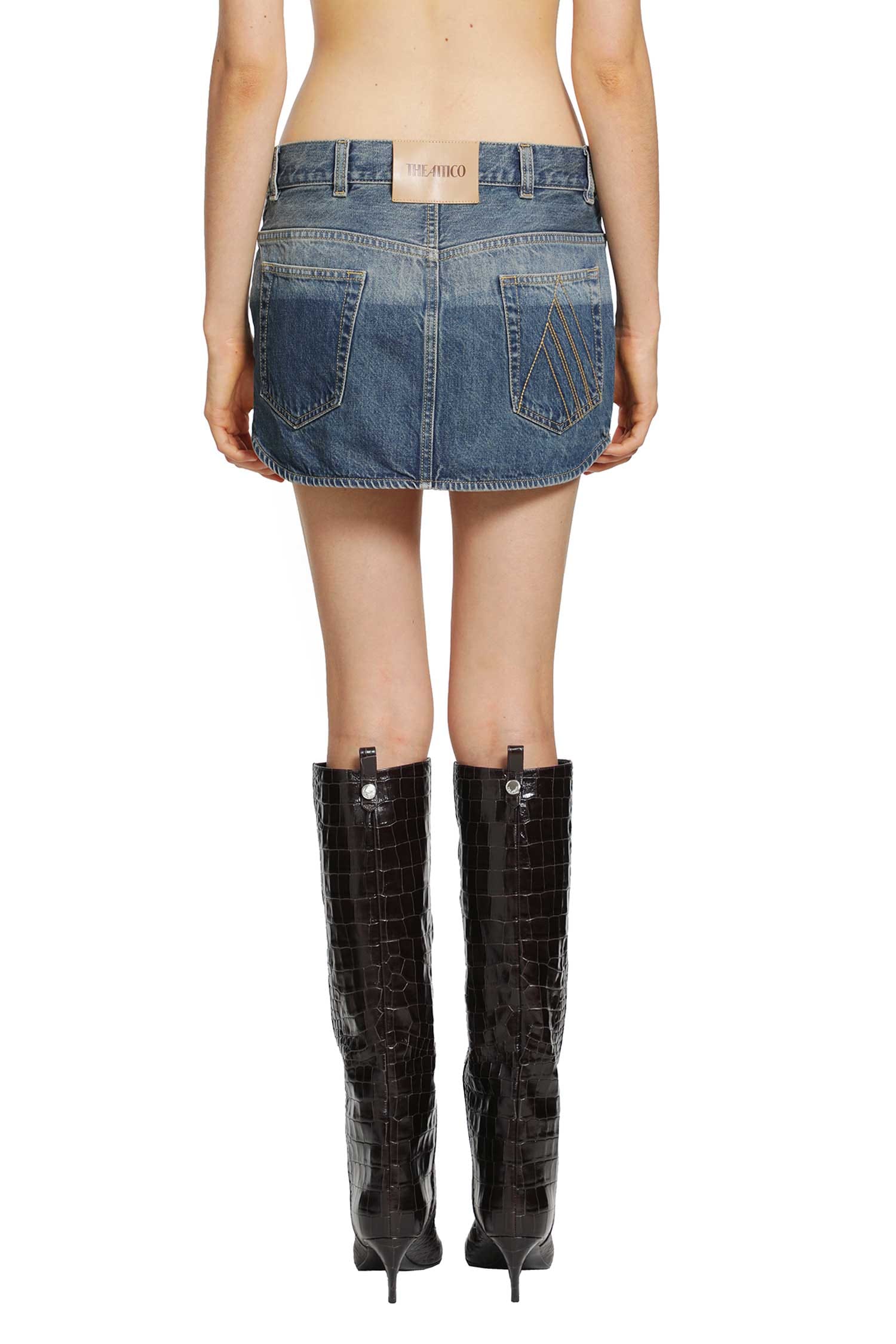 The Attico Denim Mini Skirt