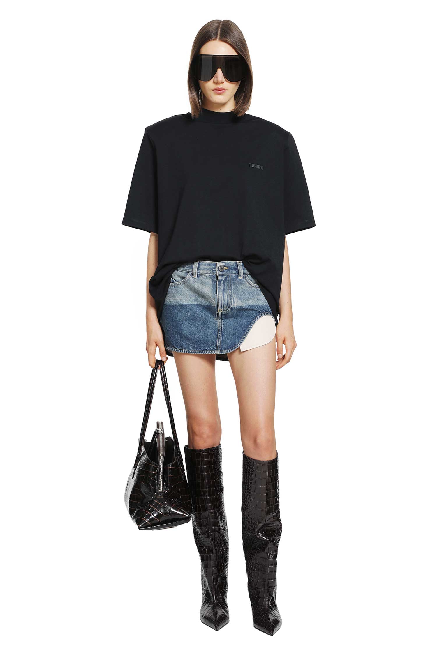 The Attico Denim Mini Skirt