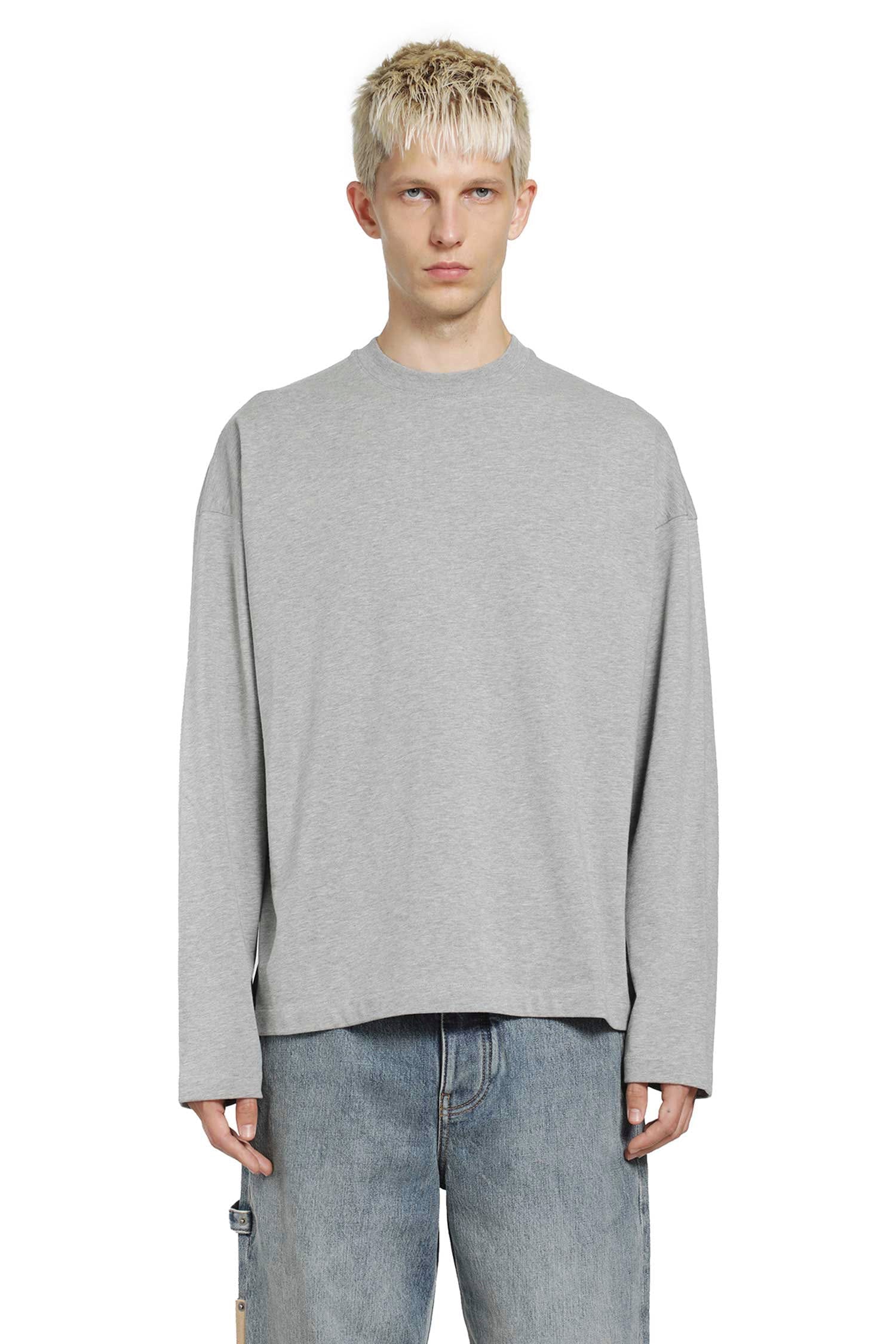 Jil Sander Vertical Logo Cotton Long Sleeve T-Shirt