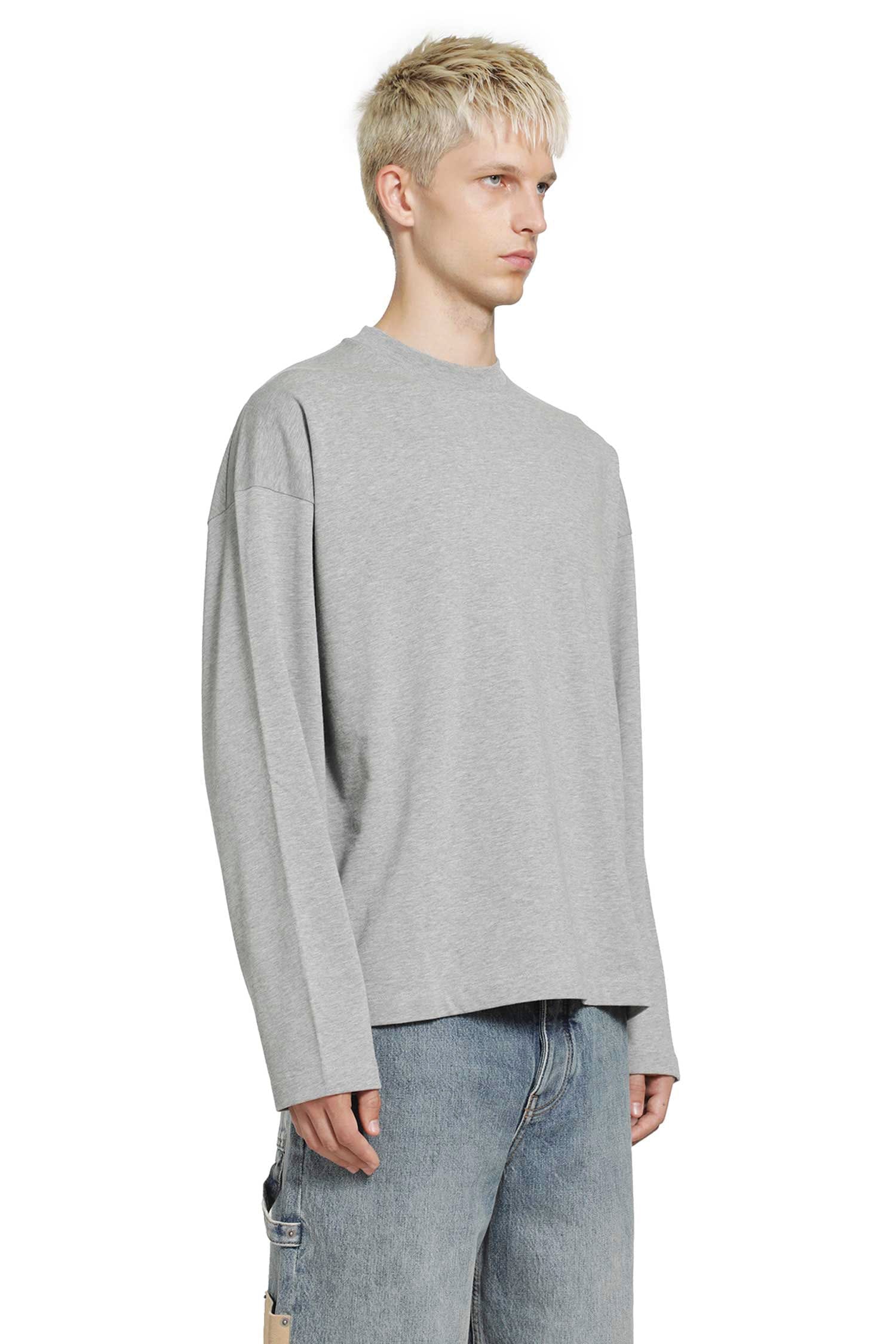 Jil Sander Vertical Logo Cotton Long Sleeve T-Shirt