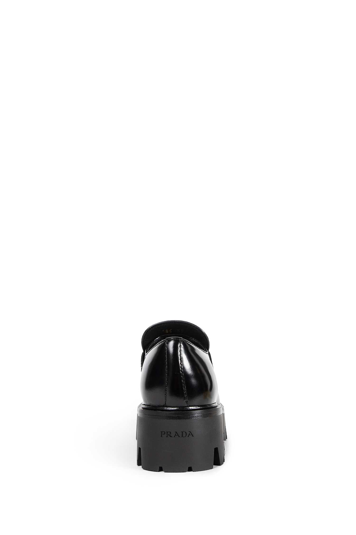 Prada Brushed Leather Platform Loafers
