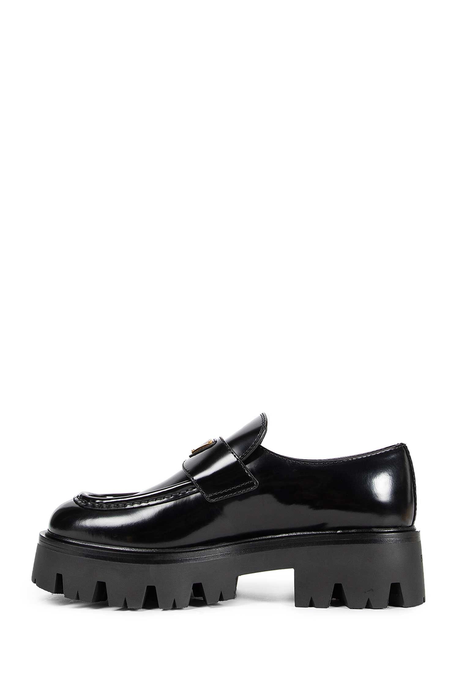 Prada Brushed Leather Platform Loafers