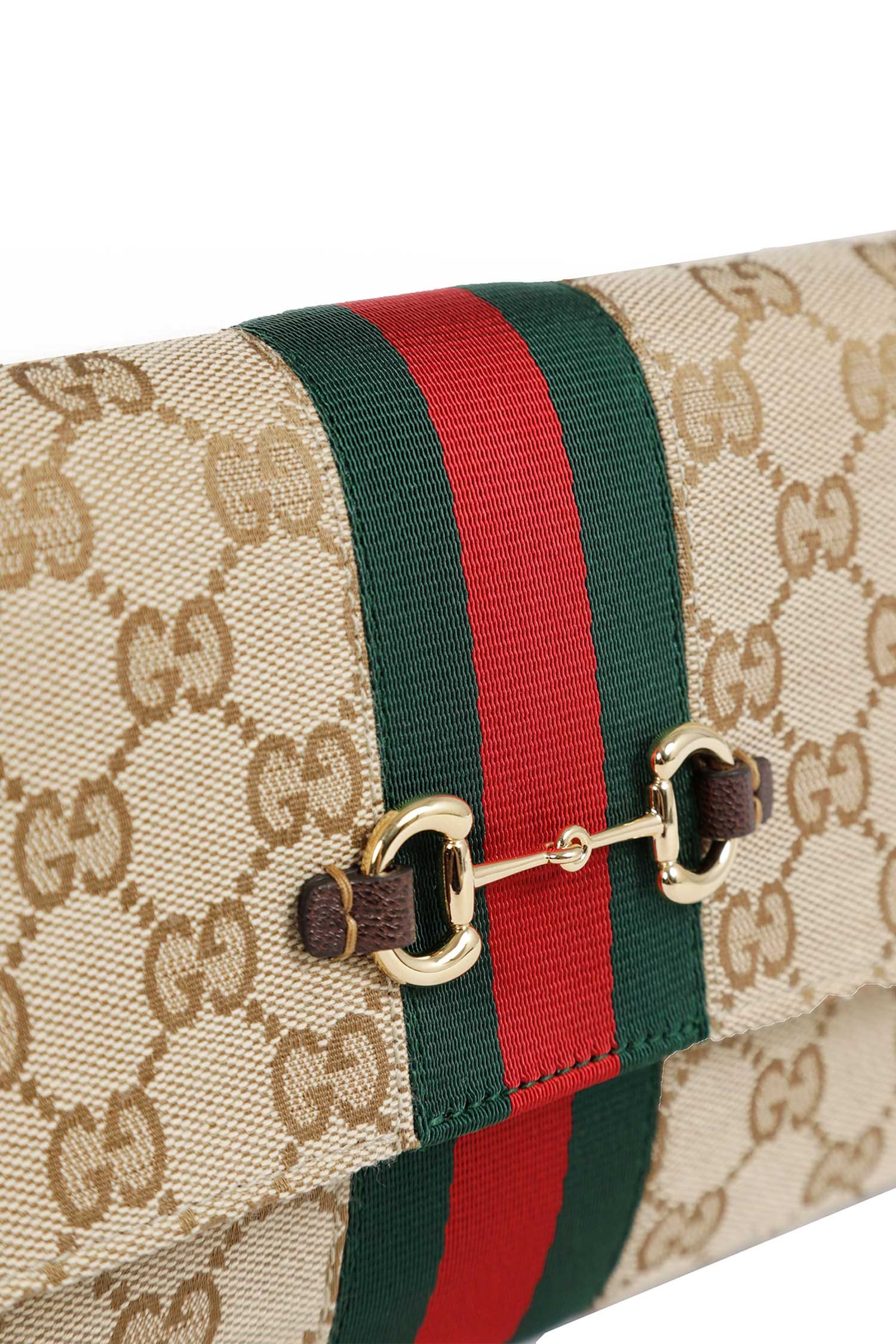 Gucci Horsebit GG Canvas and Web Wallet
