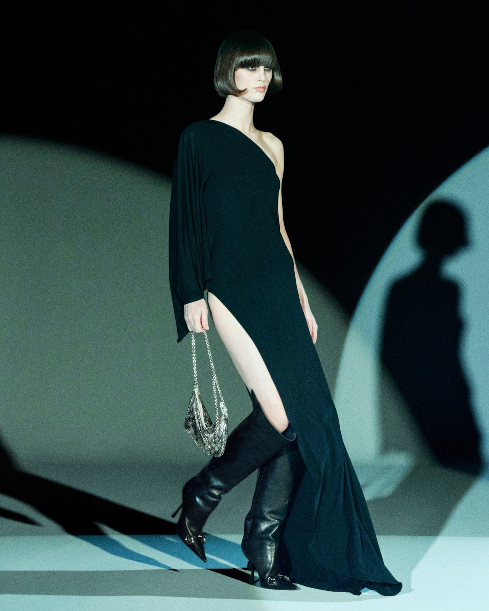 Gucci Asymmetric Viscose Jersey Long dress