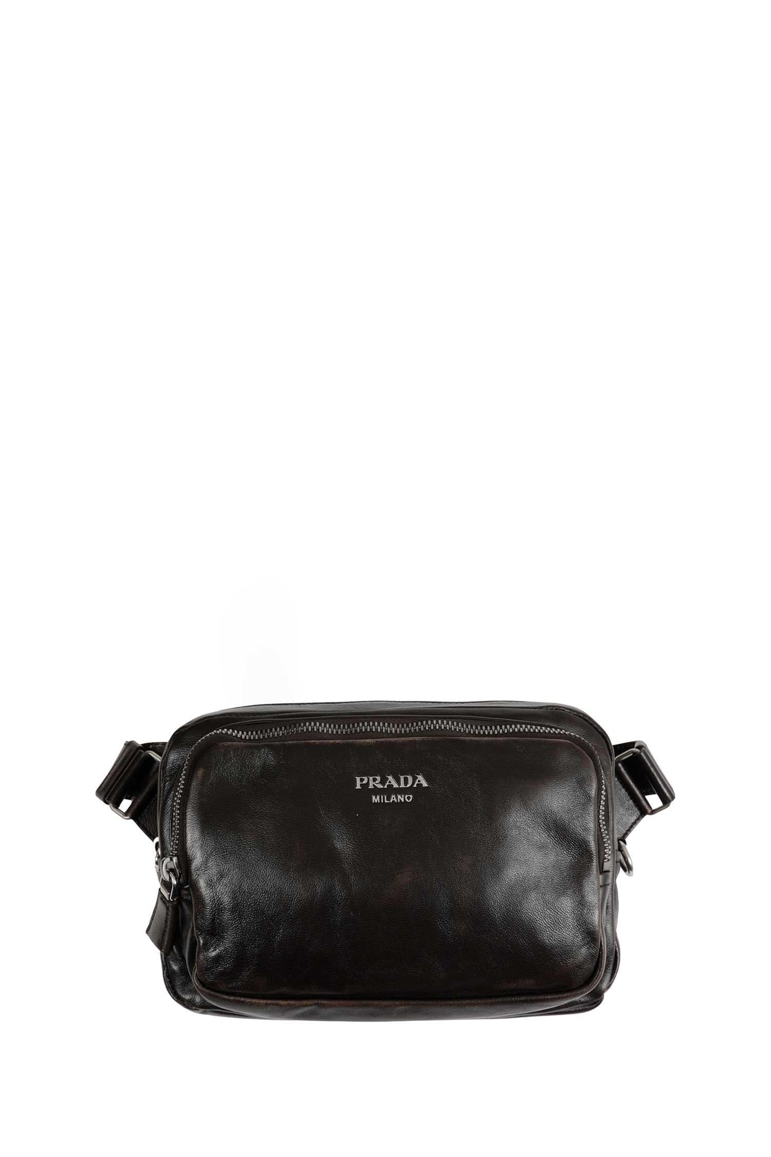 Prada Distressed Nappa Leather Shoulder Bag