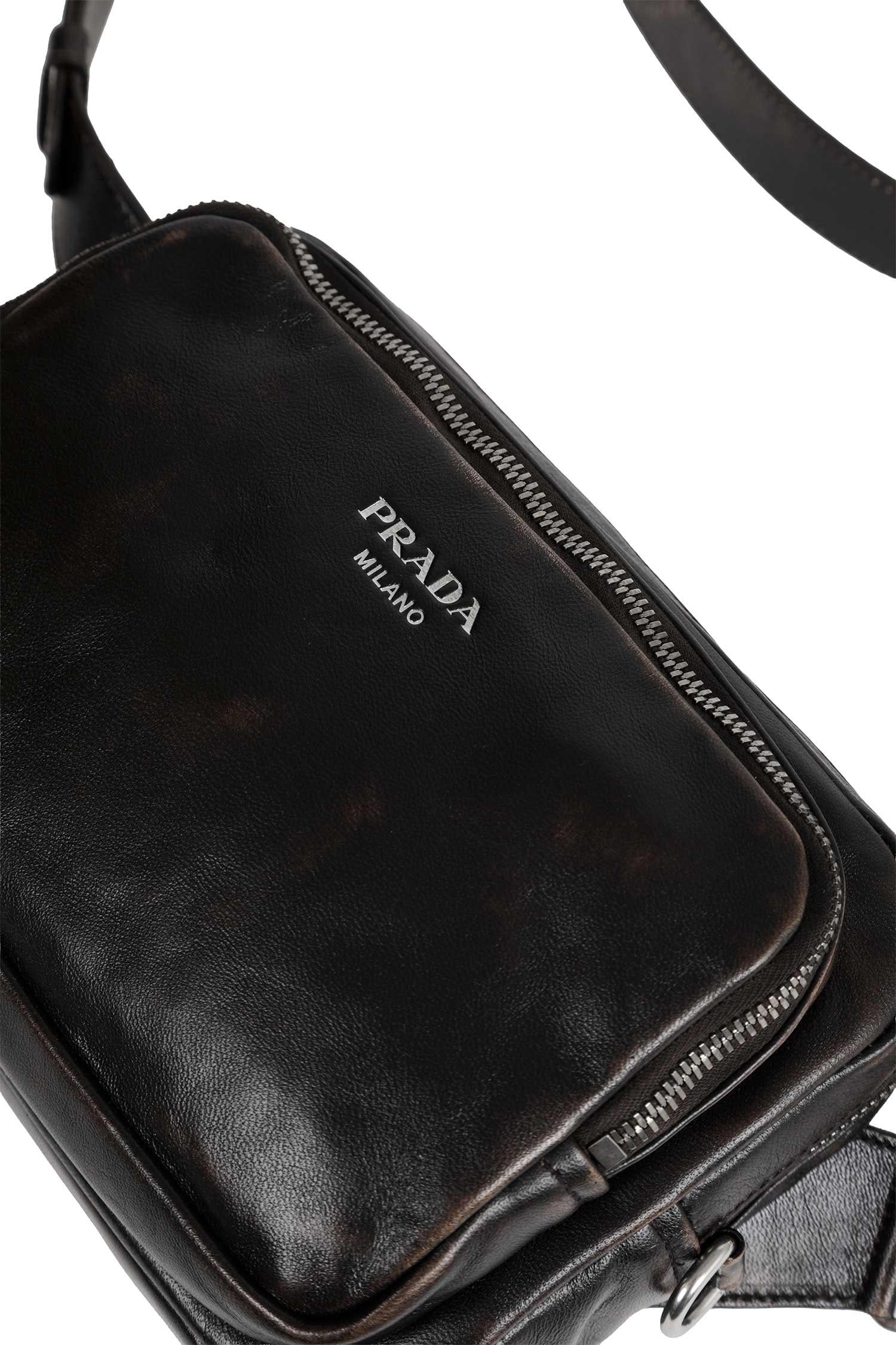 Prada Distressed Nappa Leather Shoulder Bag