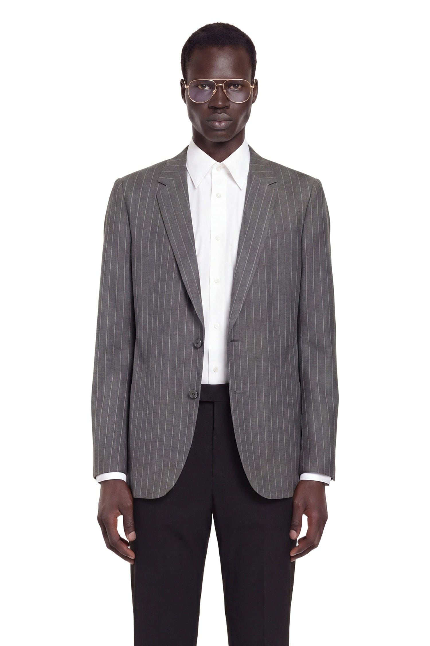 Valentino Single-Breasted Blazer in Pinstripe Wool