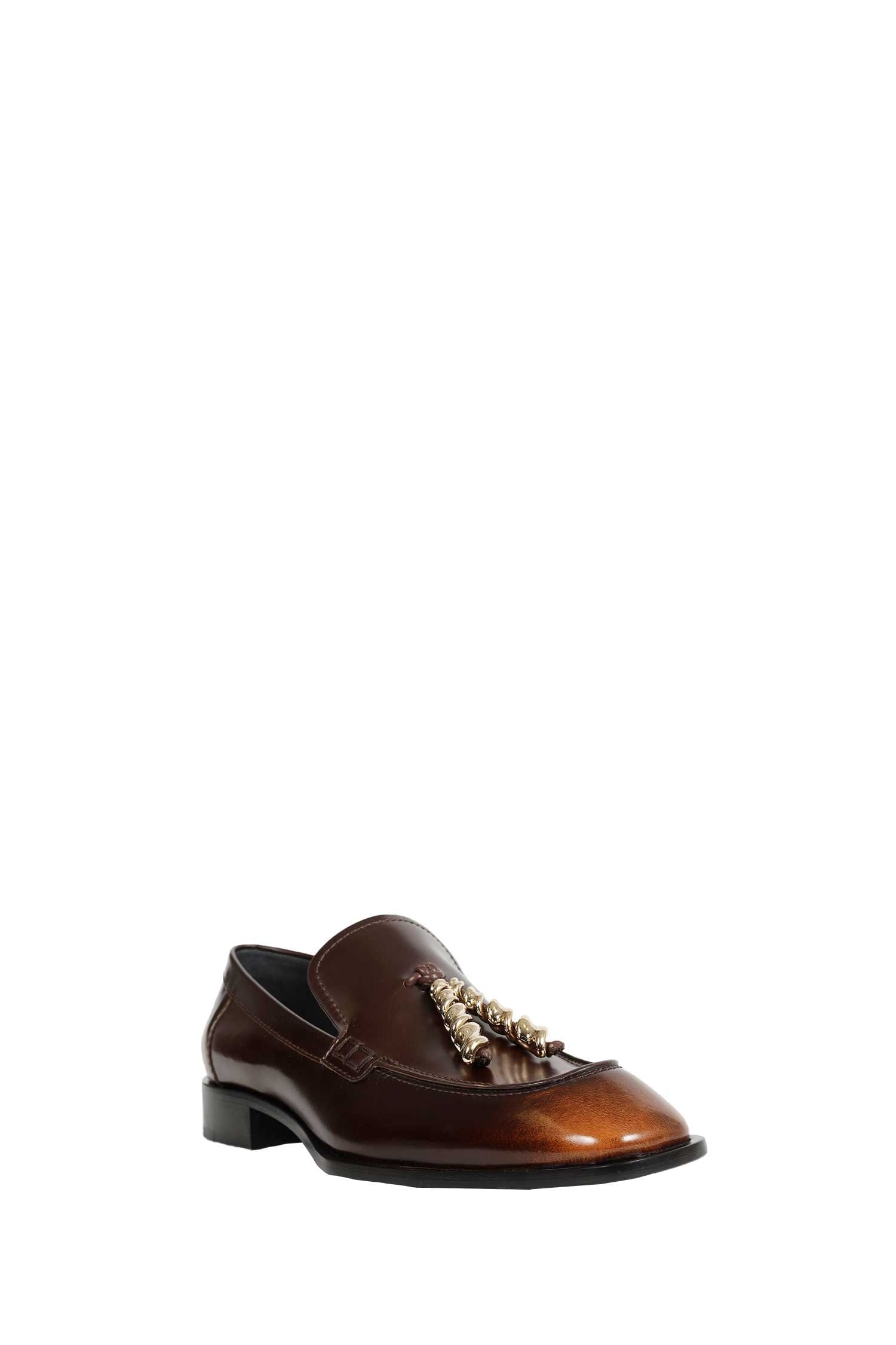 Loewe Edge Hand-brushed Leather Loafers