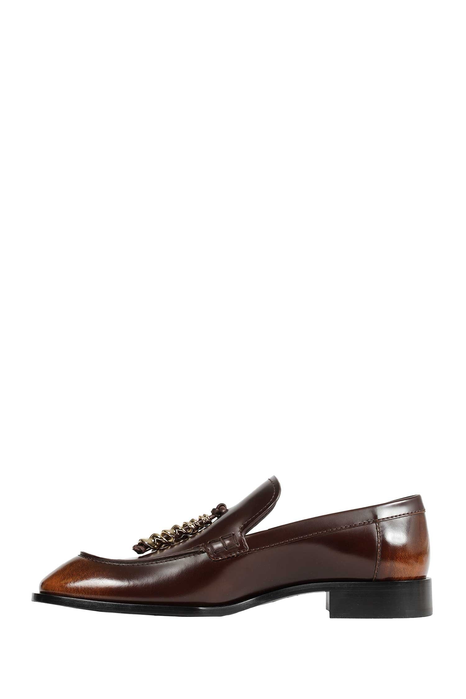 Loewe Edge Hand-brushed Leather Loafers