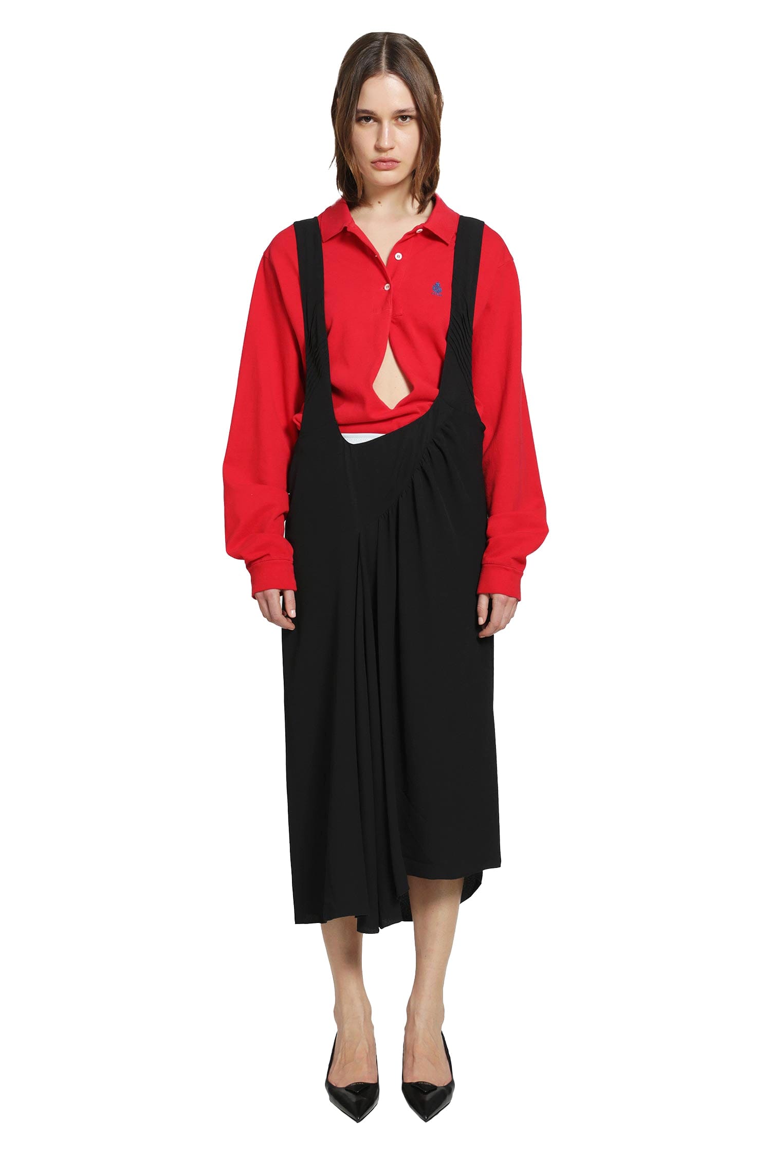 Prada Satin Sablé Dress With Suspenders