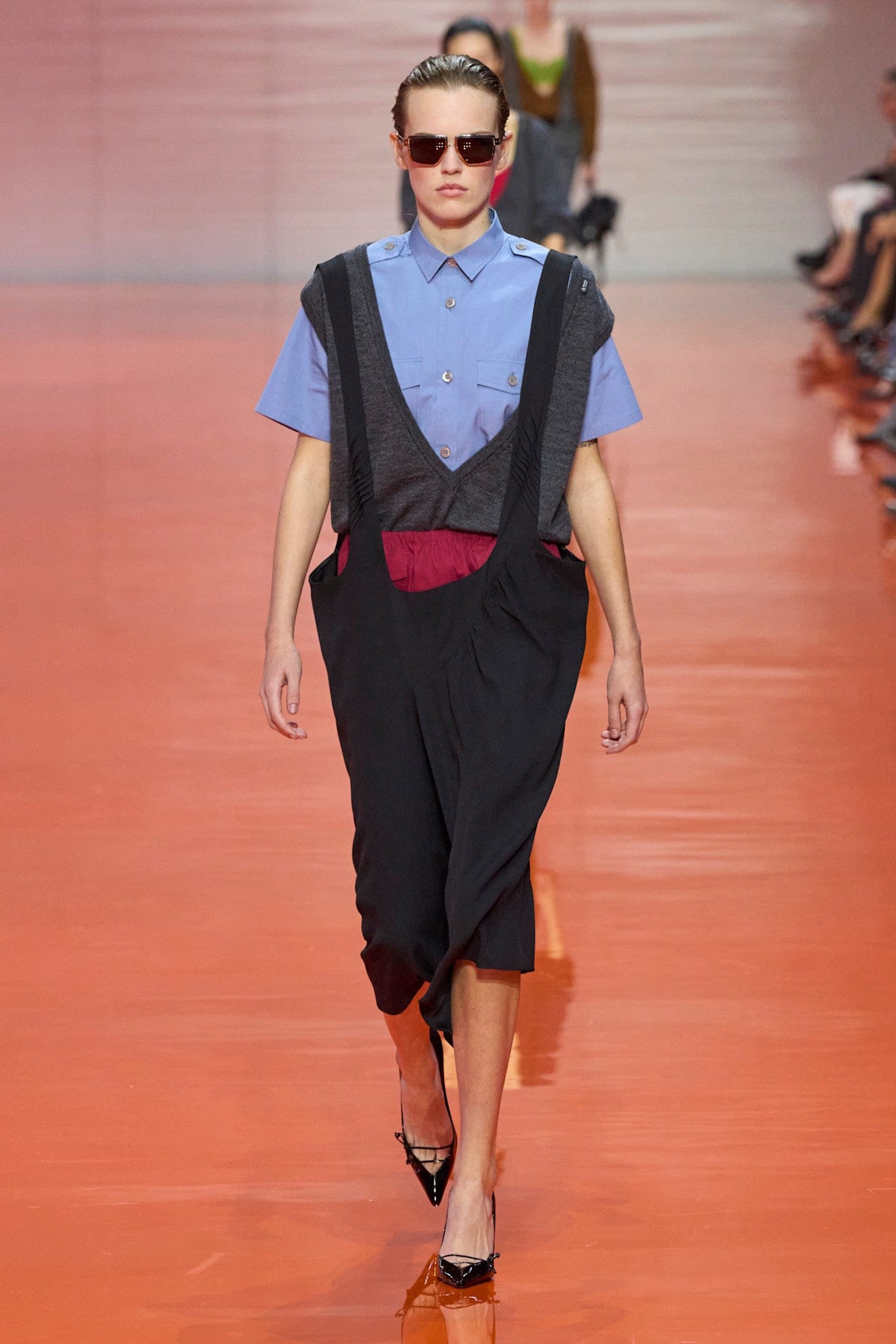 Prada Satin Sablé Dress With Suspenders