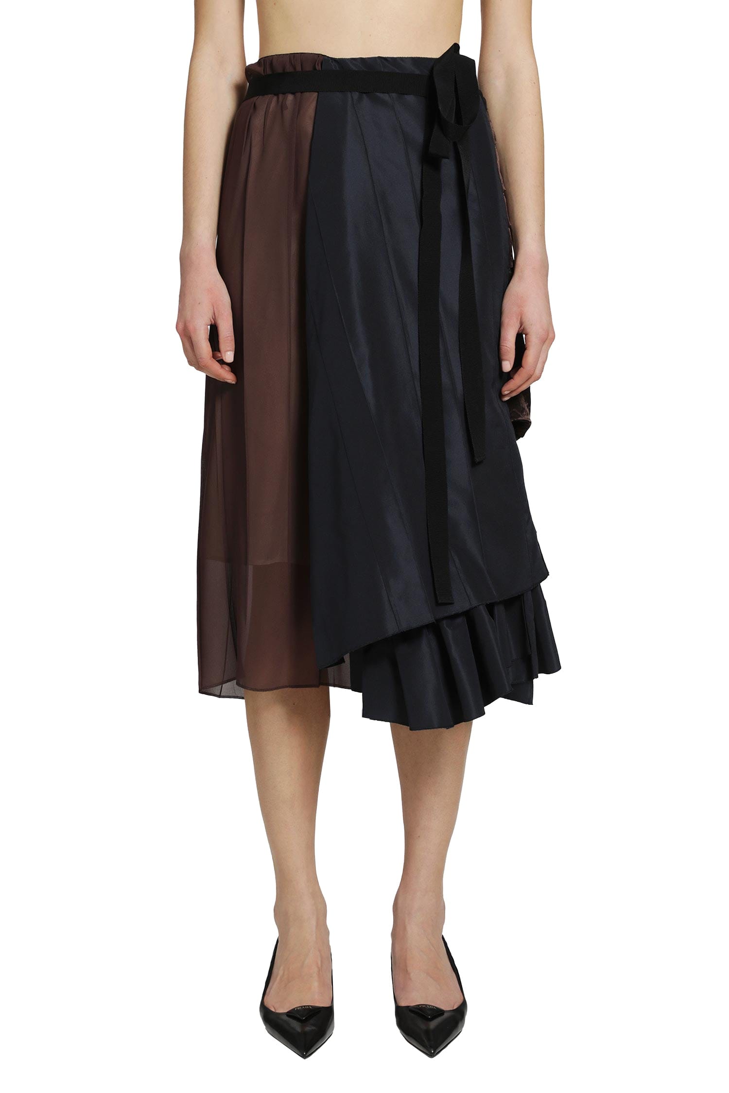 Prada Faille Patchwork Skirt