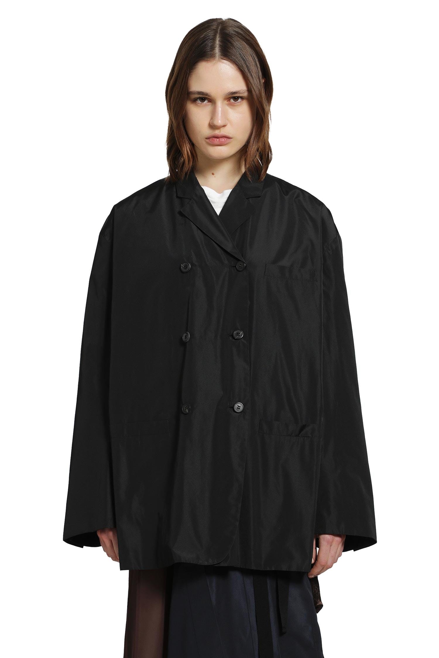 Prada Double-breasted Technical Taffeta Jacket