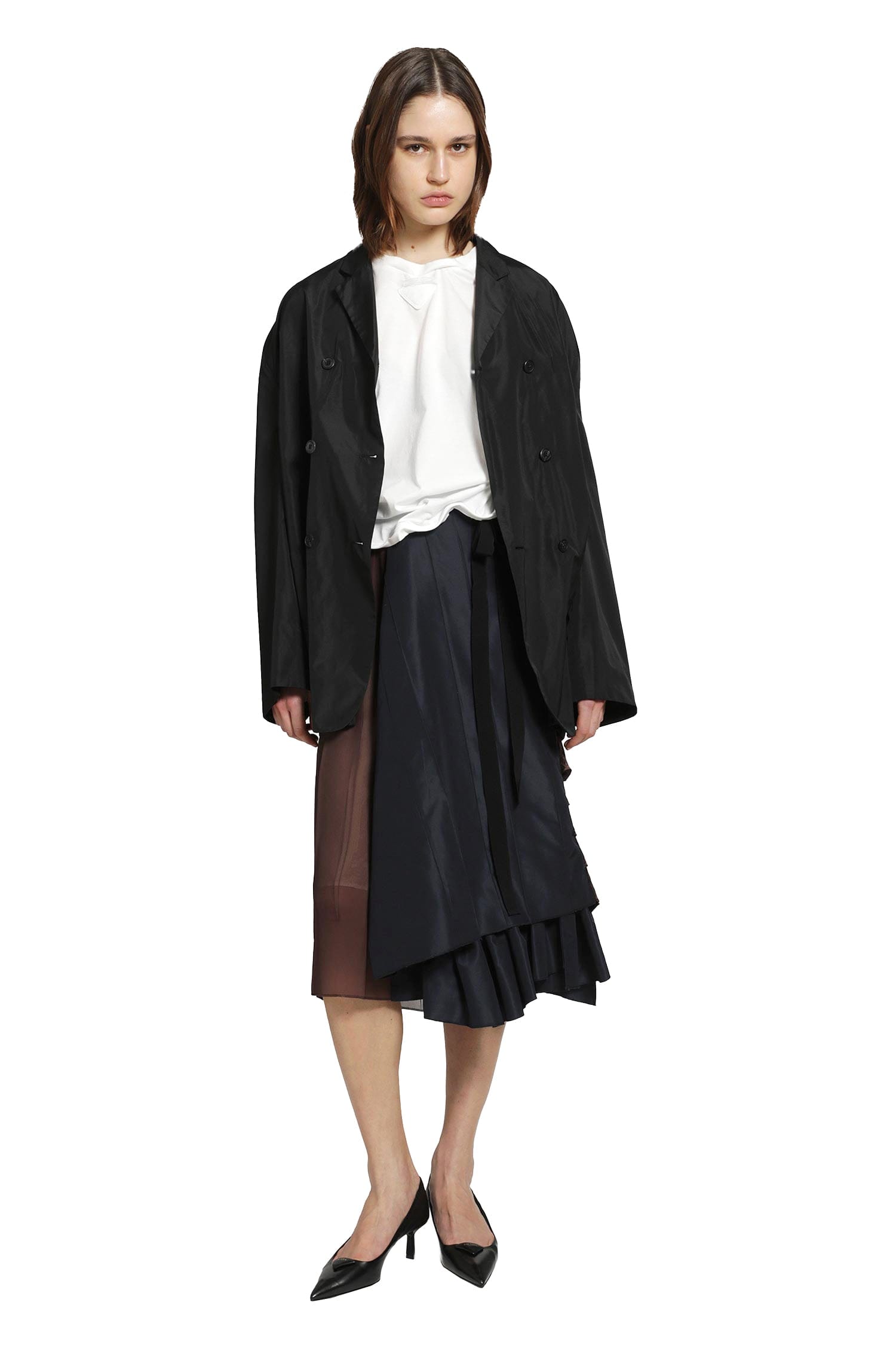 Prada Double-breasted Technical Taffeta Jacket