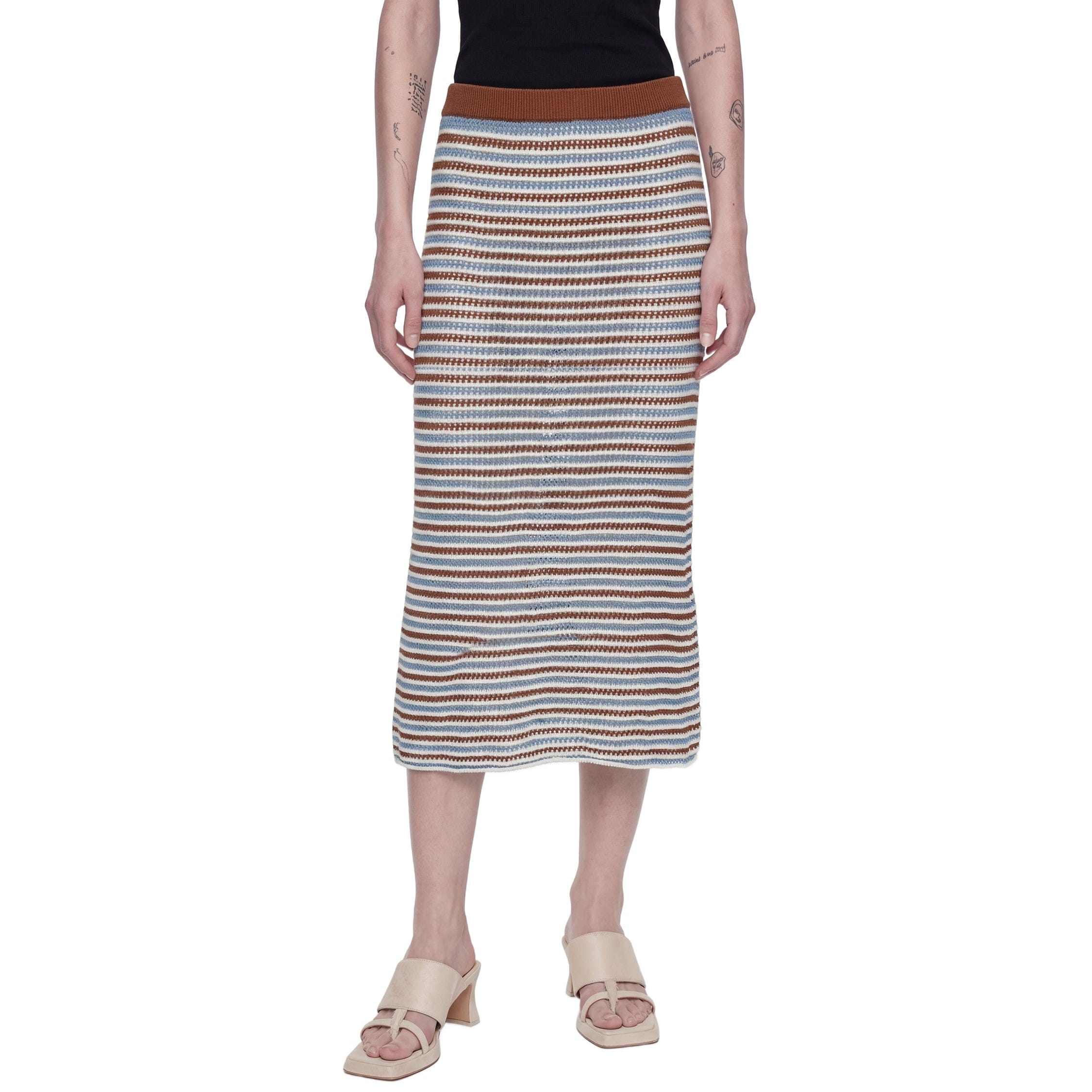 Marni Striped Cotton Crochet Skirt