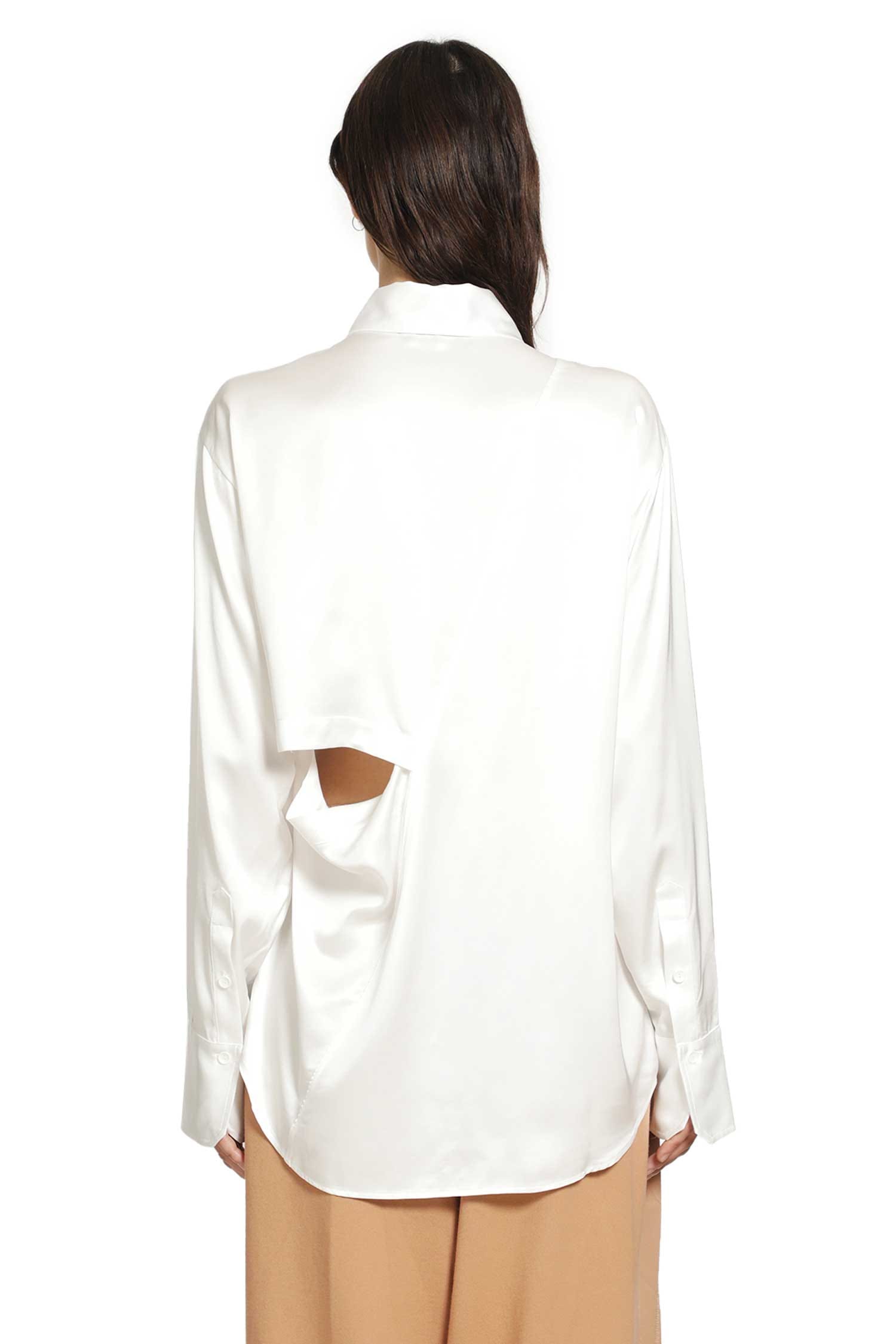 ANDREA YA AQOV Cut-Out Shirt in Satin