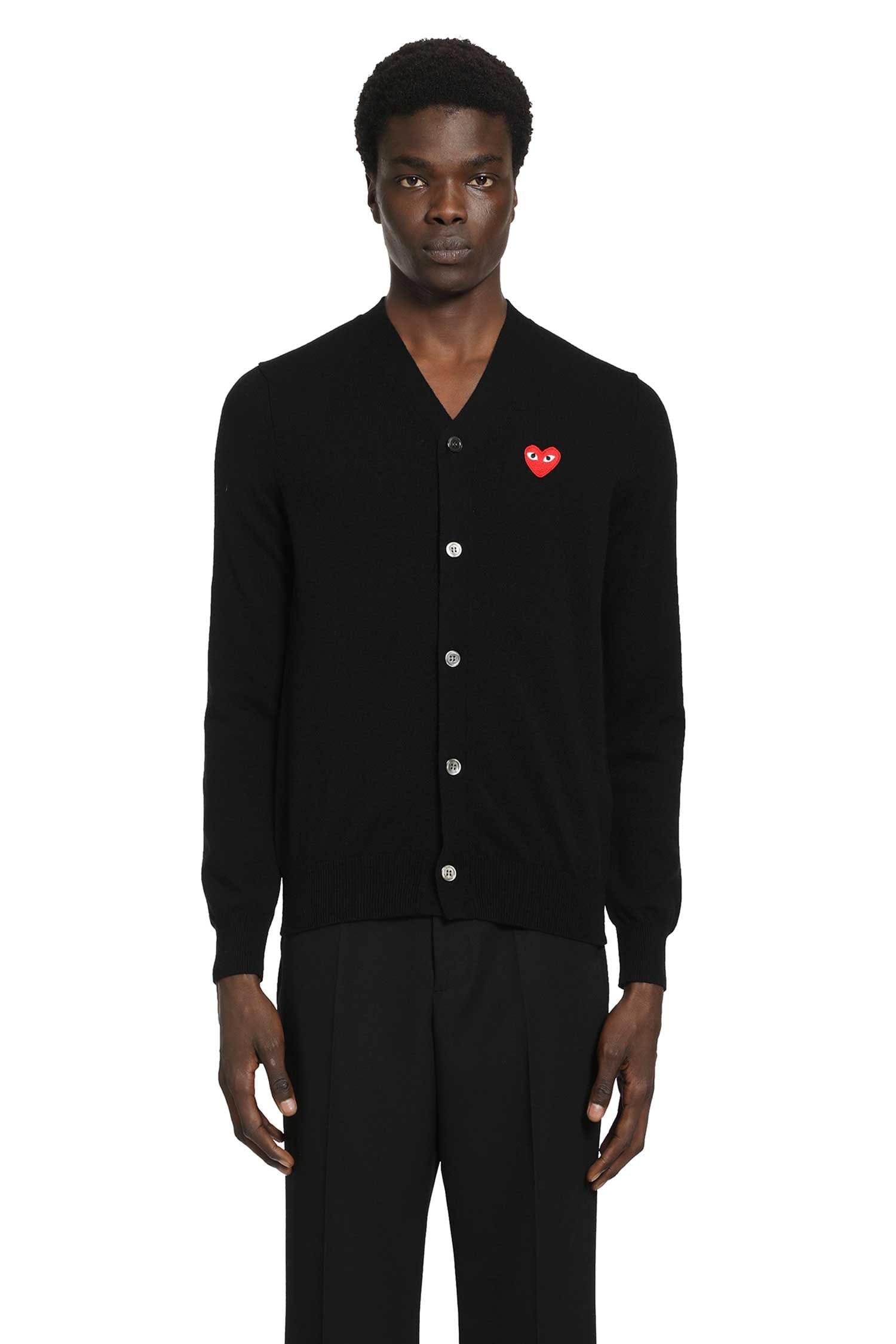 COMME DES GARCONS PLAY Heart Wool Cardigan