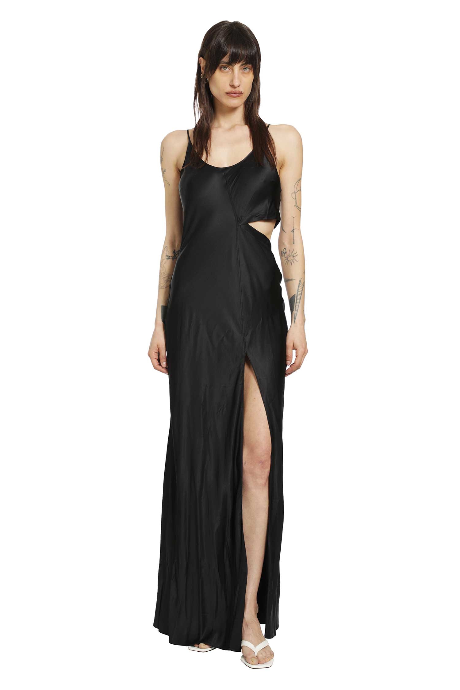 ANDREA YA AQOV Cut-Out Dress in Satin