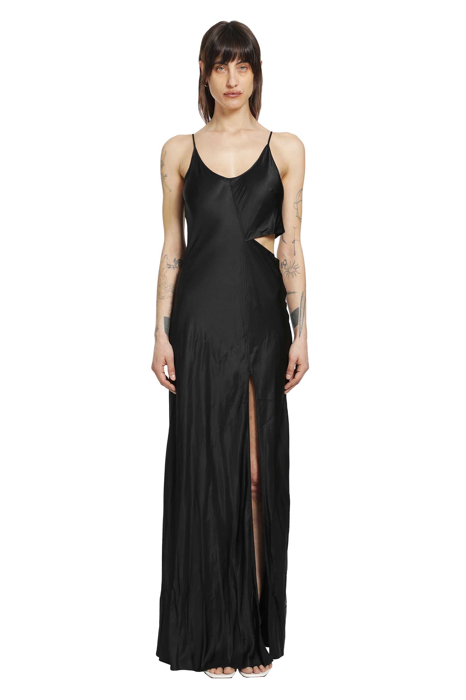 ANDREA YA AQOV Cut-Out Dress in Satin
