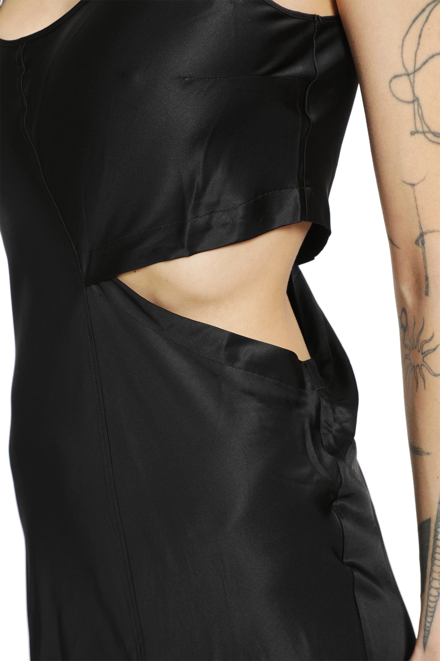 ANDREA YA AQOV Cut-Out Dress in Satin