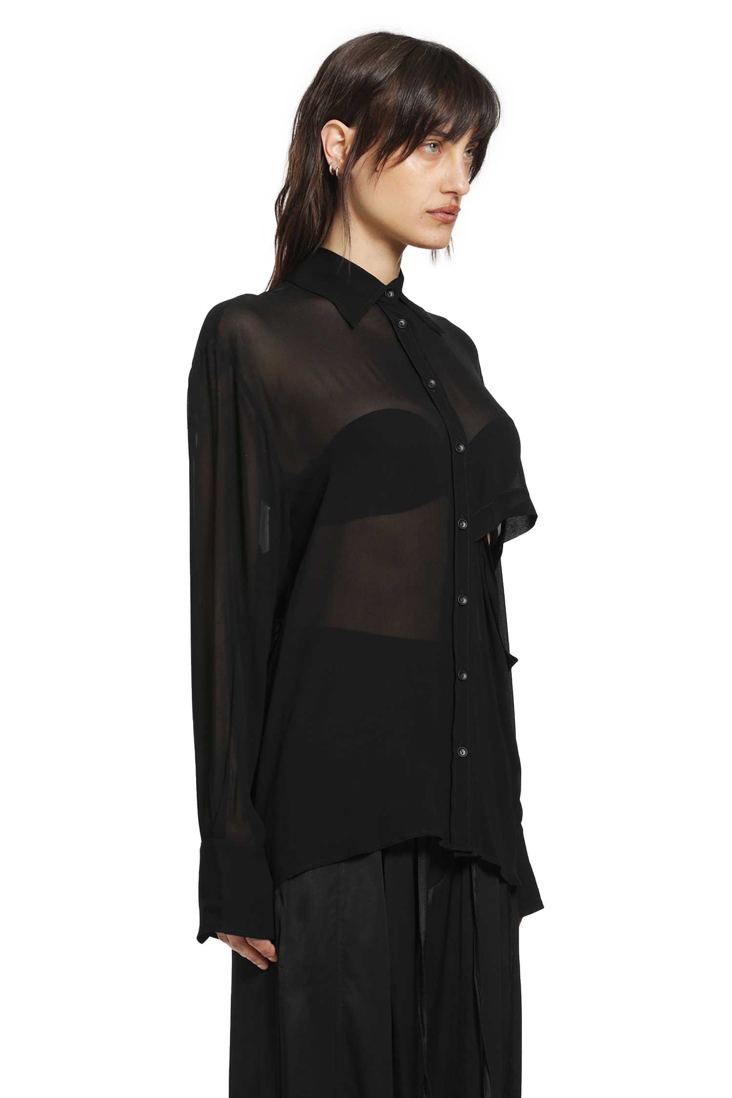ANDREA YA AQOV Cut-Out Shirt in Georgette Viscose