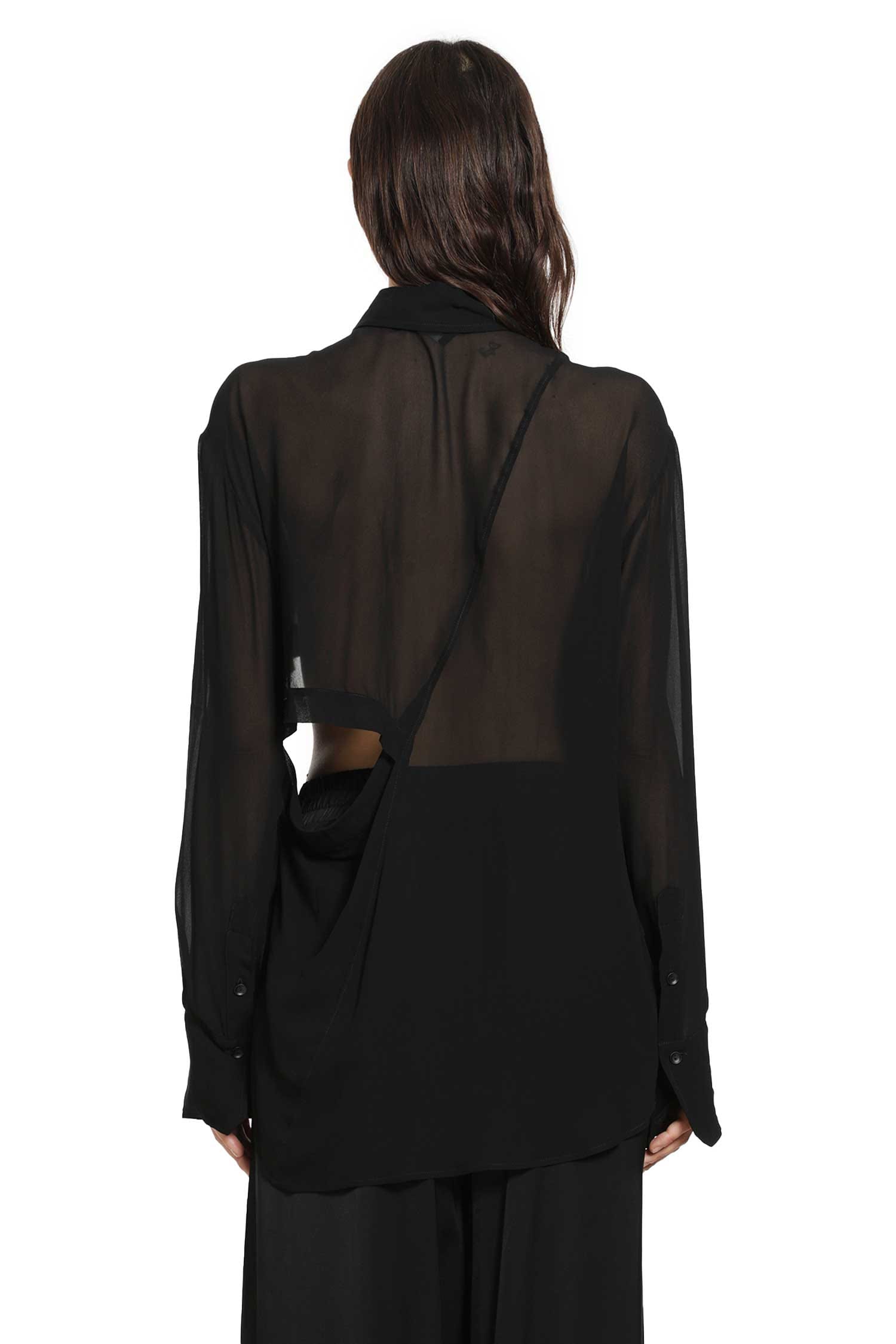 ANDREA YA AQOV Cut-Out Shirt in Georgette Viscose