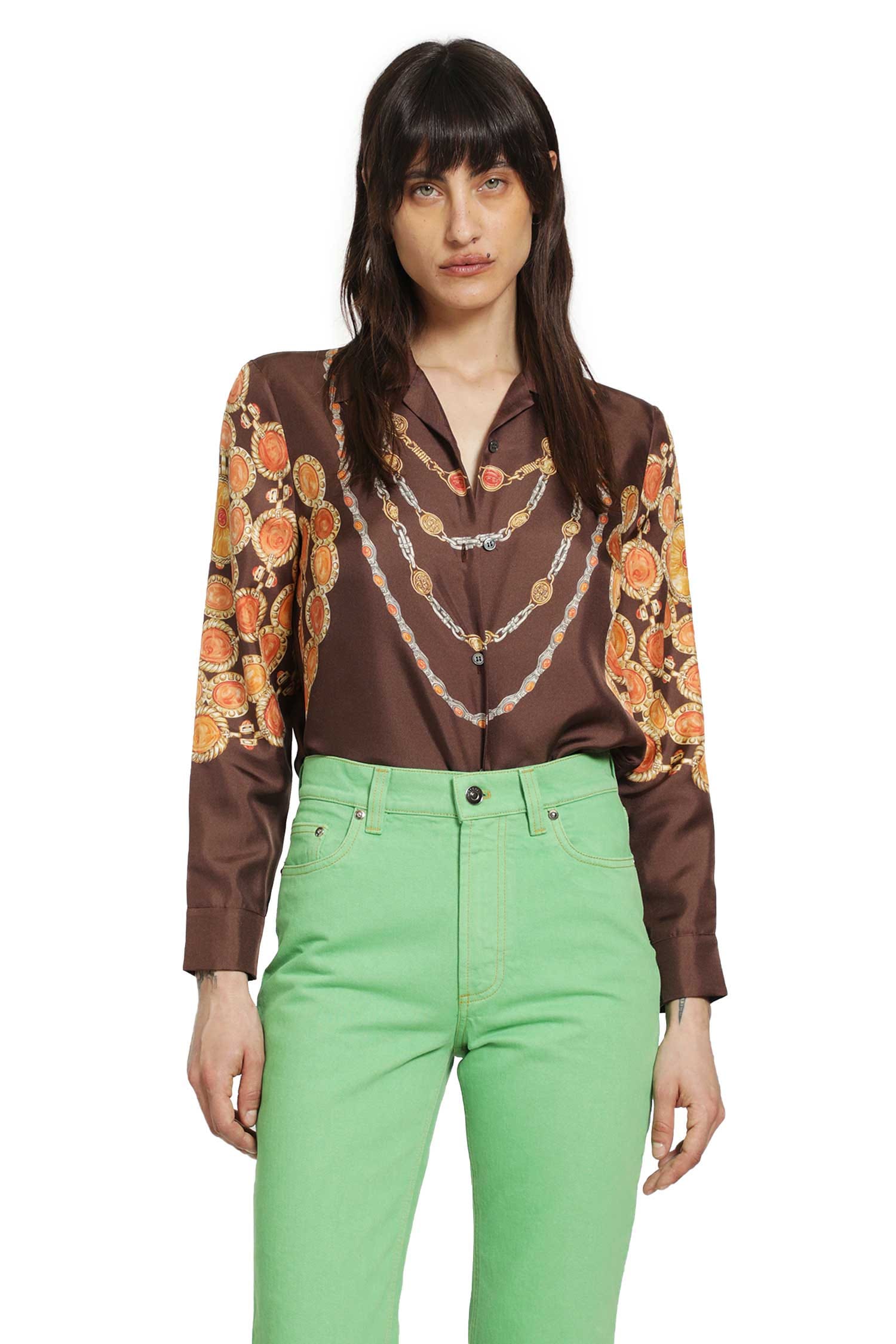 Versace Printed Silk Twill Shirt