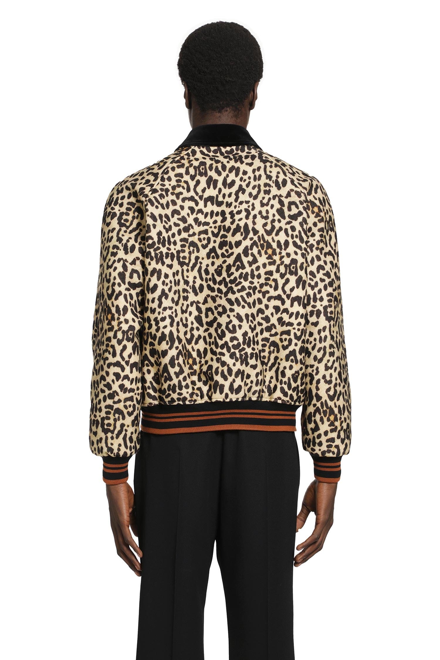 Valentino Leopard Print Wool Drape Jacket