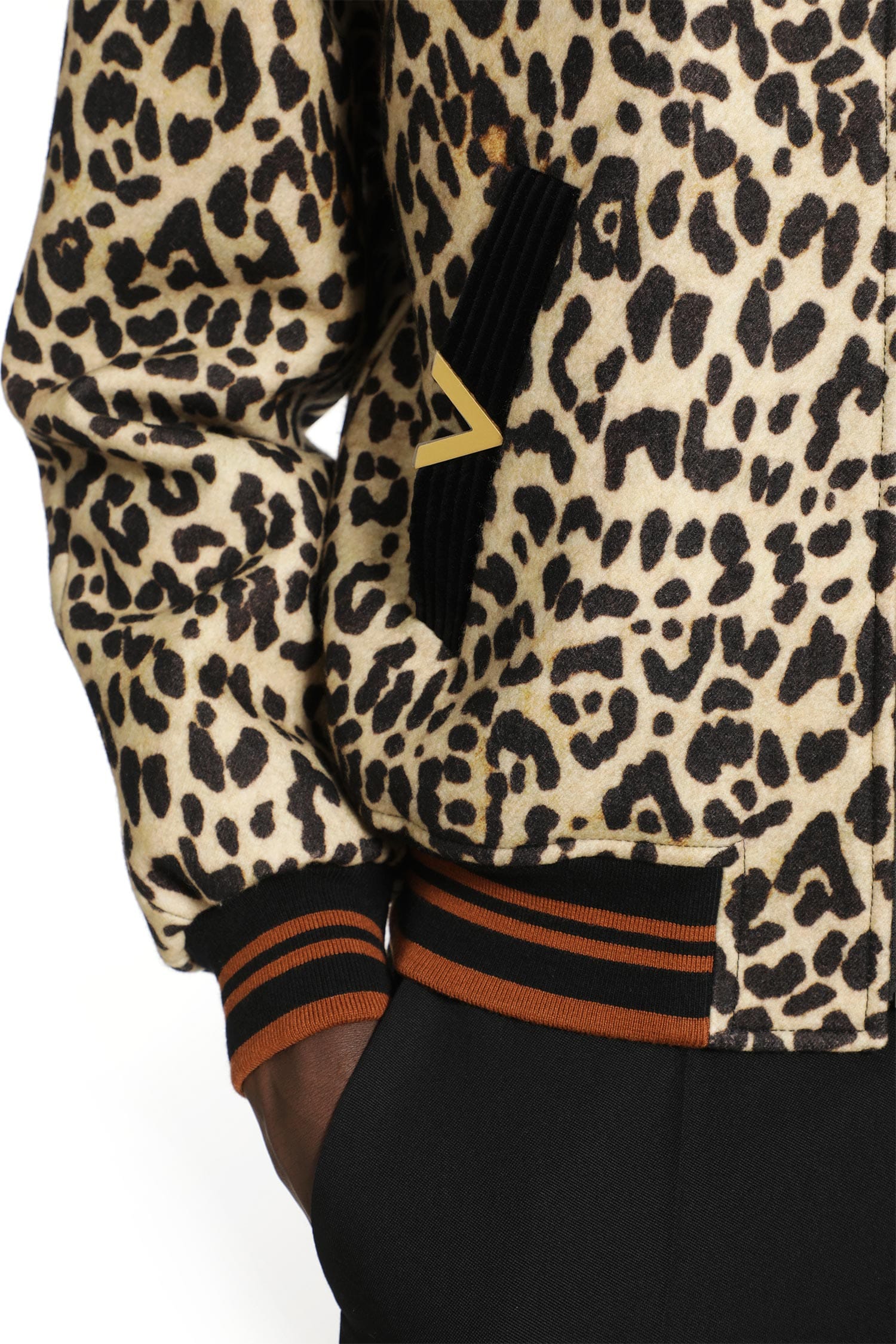 Valentino Leopard Print Wool Drape Jacket
