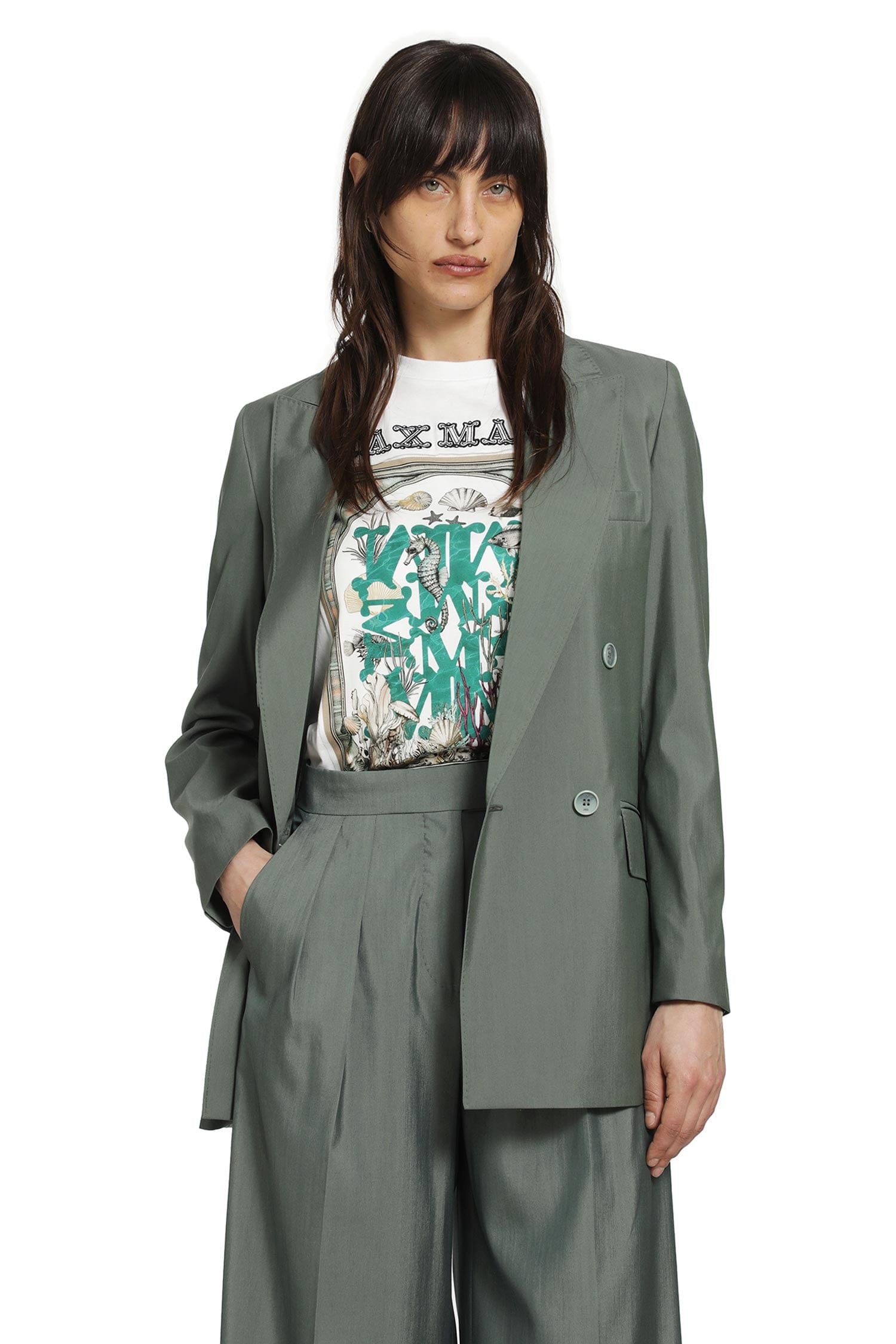 Max Mara Double-breasted Wool and Silk Blazer