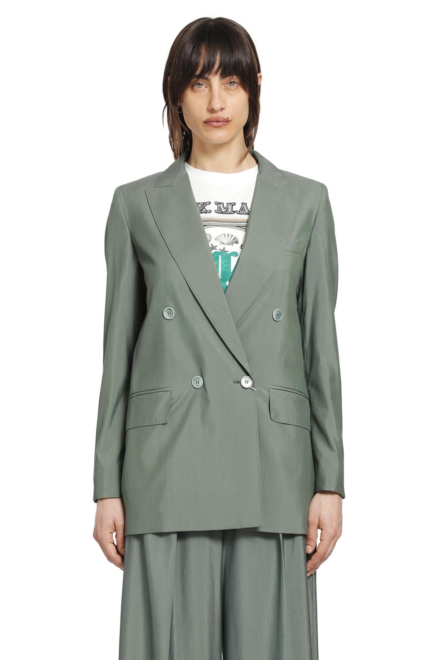 Max Mara Double-breasted Wool and Silk Blazer