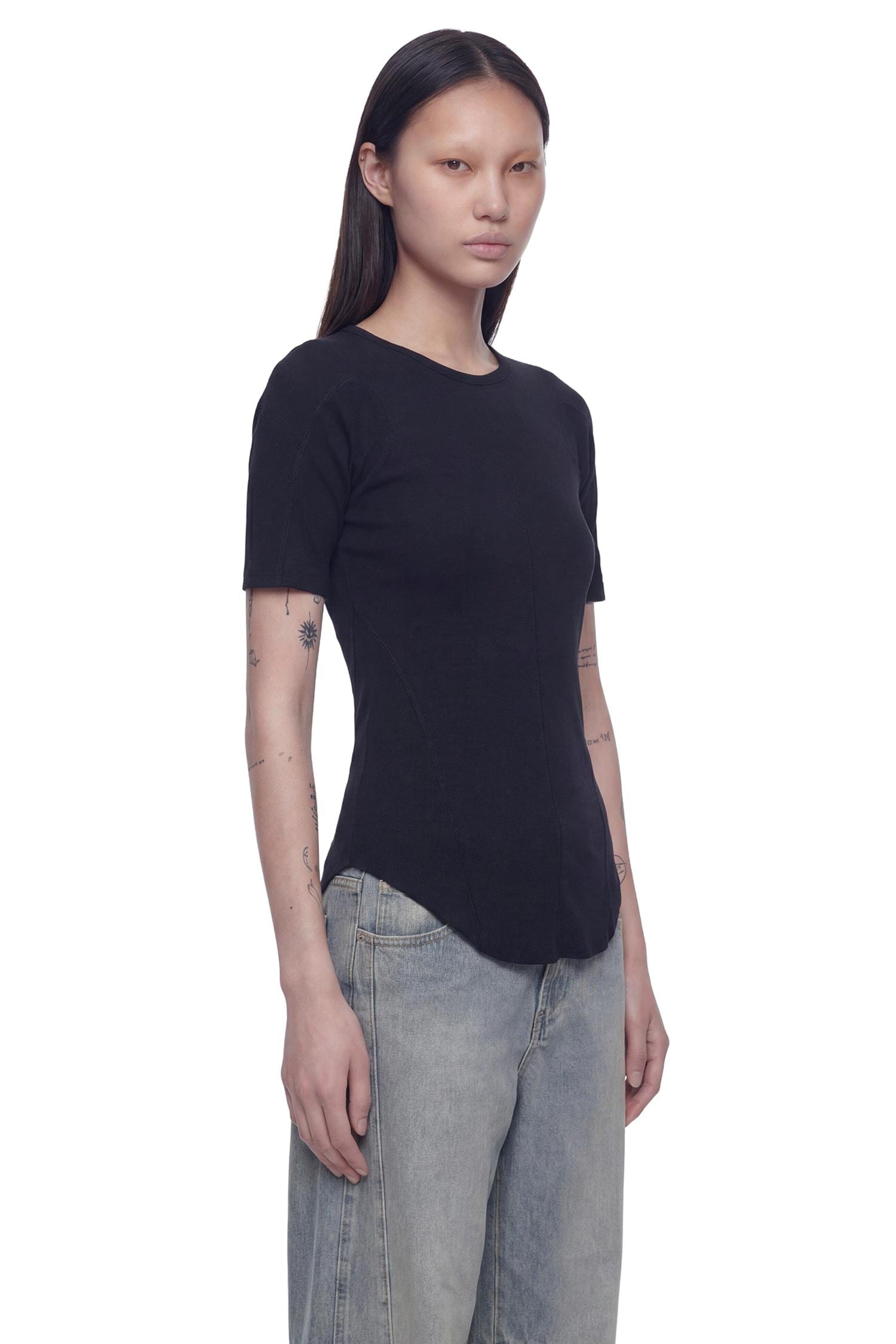 ANDREA YA AQOV Stretch Rib Jersey T-Shirt