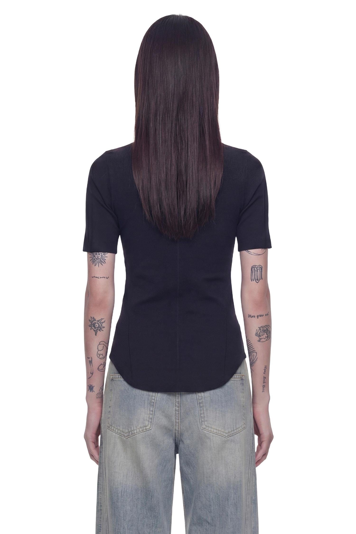 ANDREA YA AQOV Stretch Rib Jersey T-Shirt