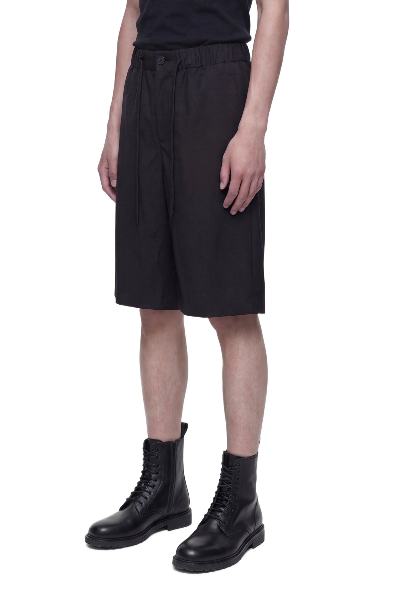 ANDREA YA AQOV Stretch Wool Nylon Drawstring Shorts