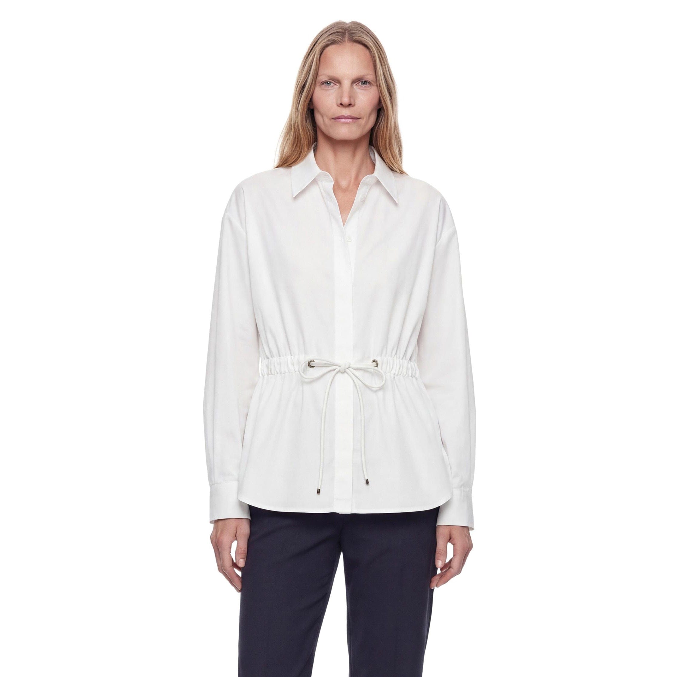 Max Mara Cotton Poplin Drawstring Shirt