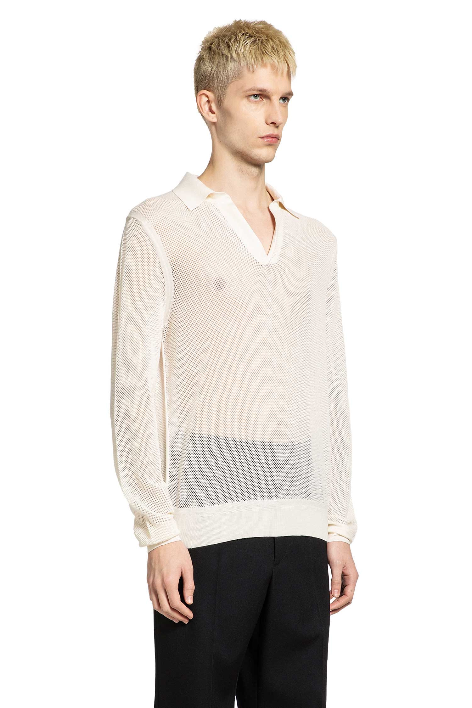 TOM FORD Semi-sheer Long Sleeve Polo Shirt