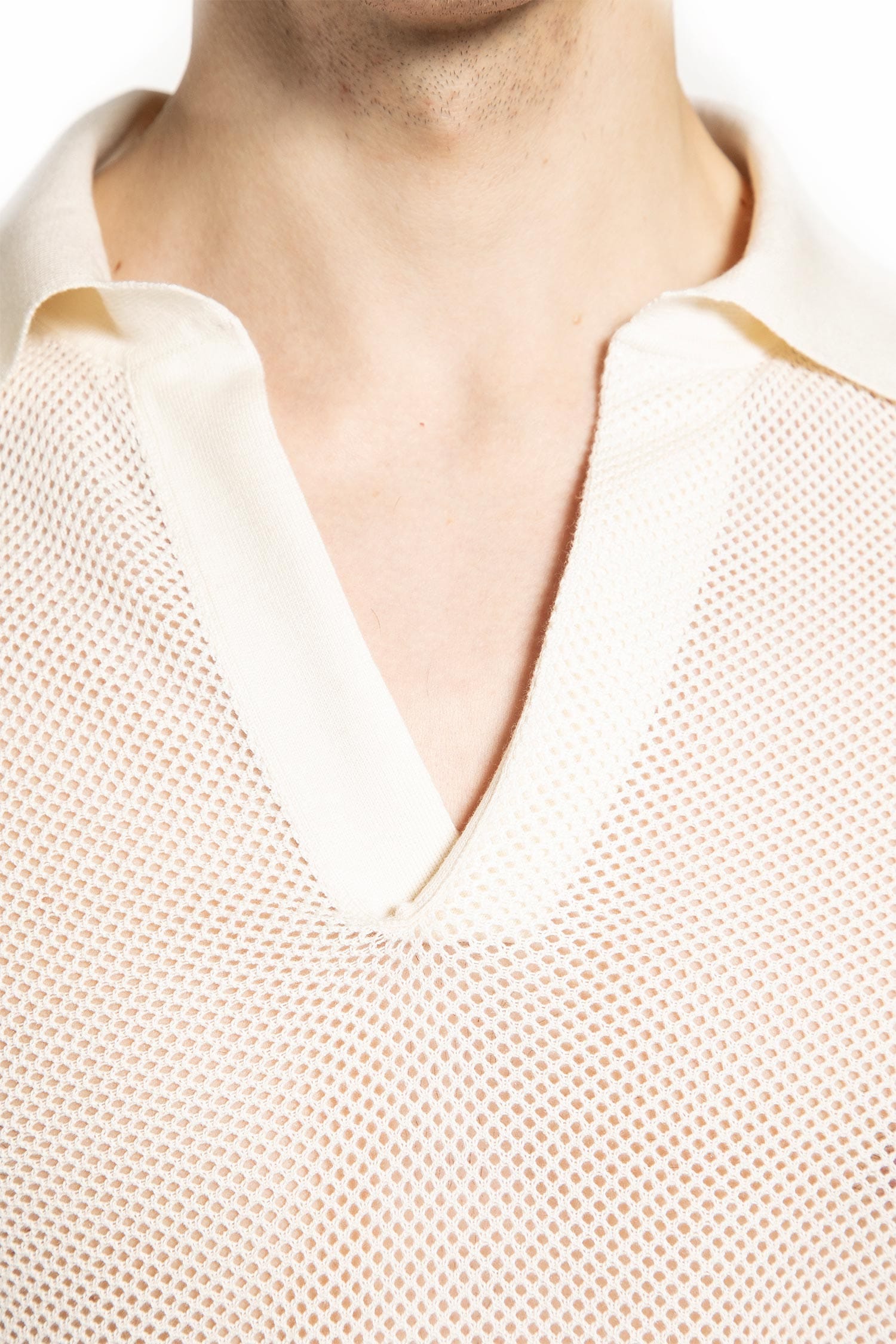 TOM FORD Semi-sheer Long Sleeve Polo Shirt