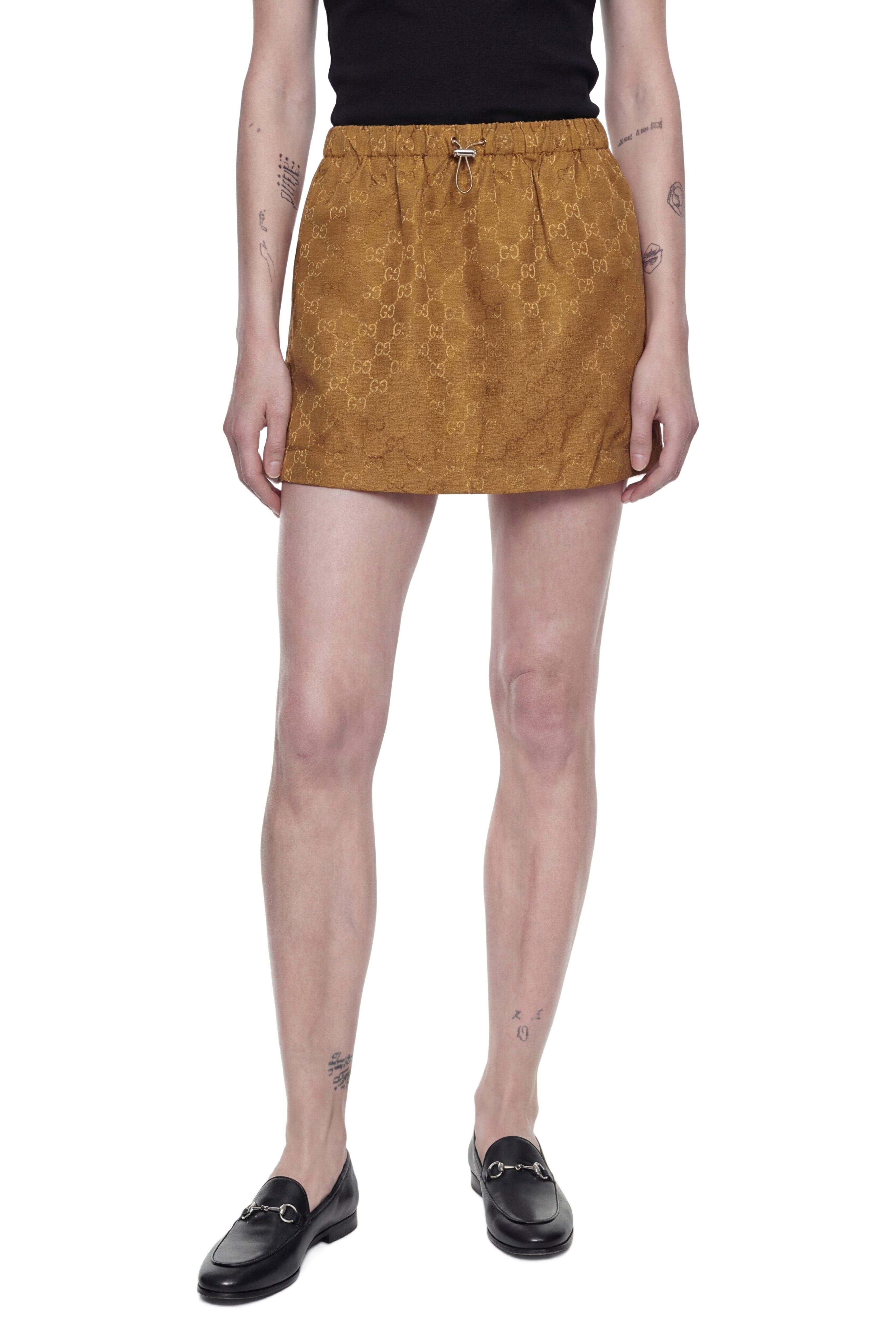 Gucci Slub GG Nylon Mini Skirt
