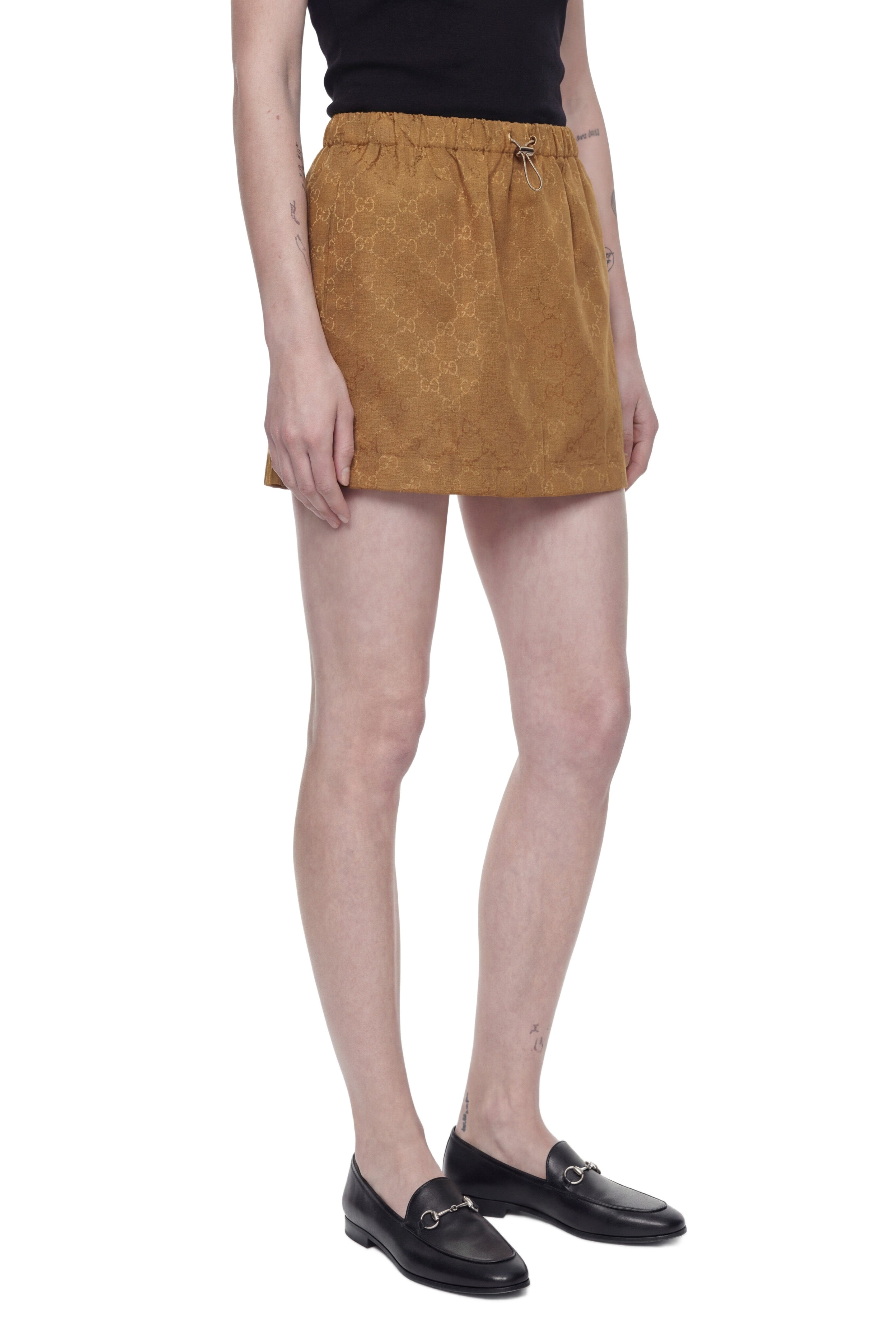 Gucci Slub GG Nylon Mini Skirt