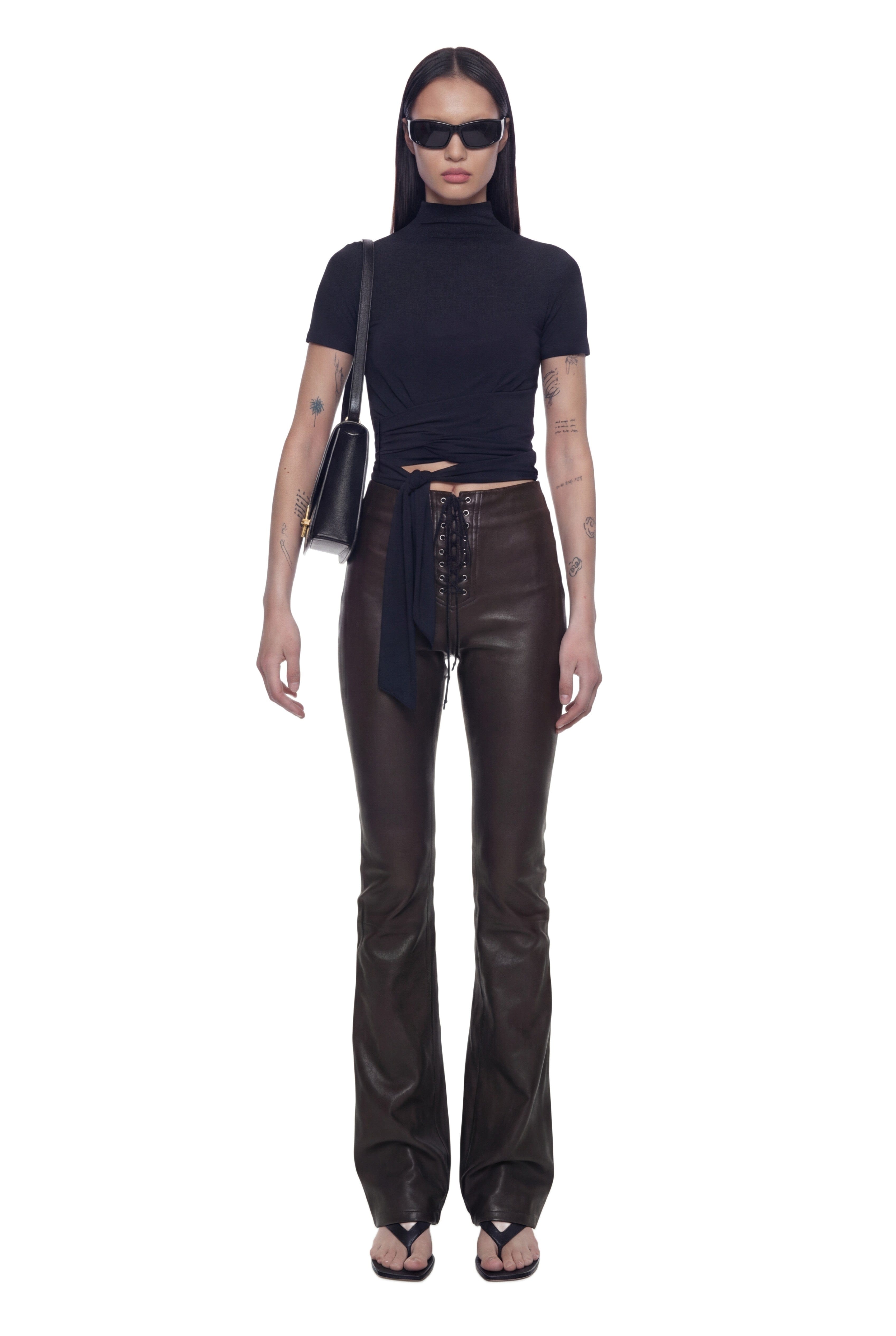 NVL GARDE Wrap Mock Neck Tee