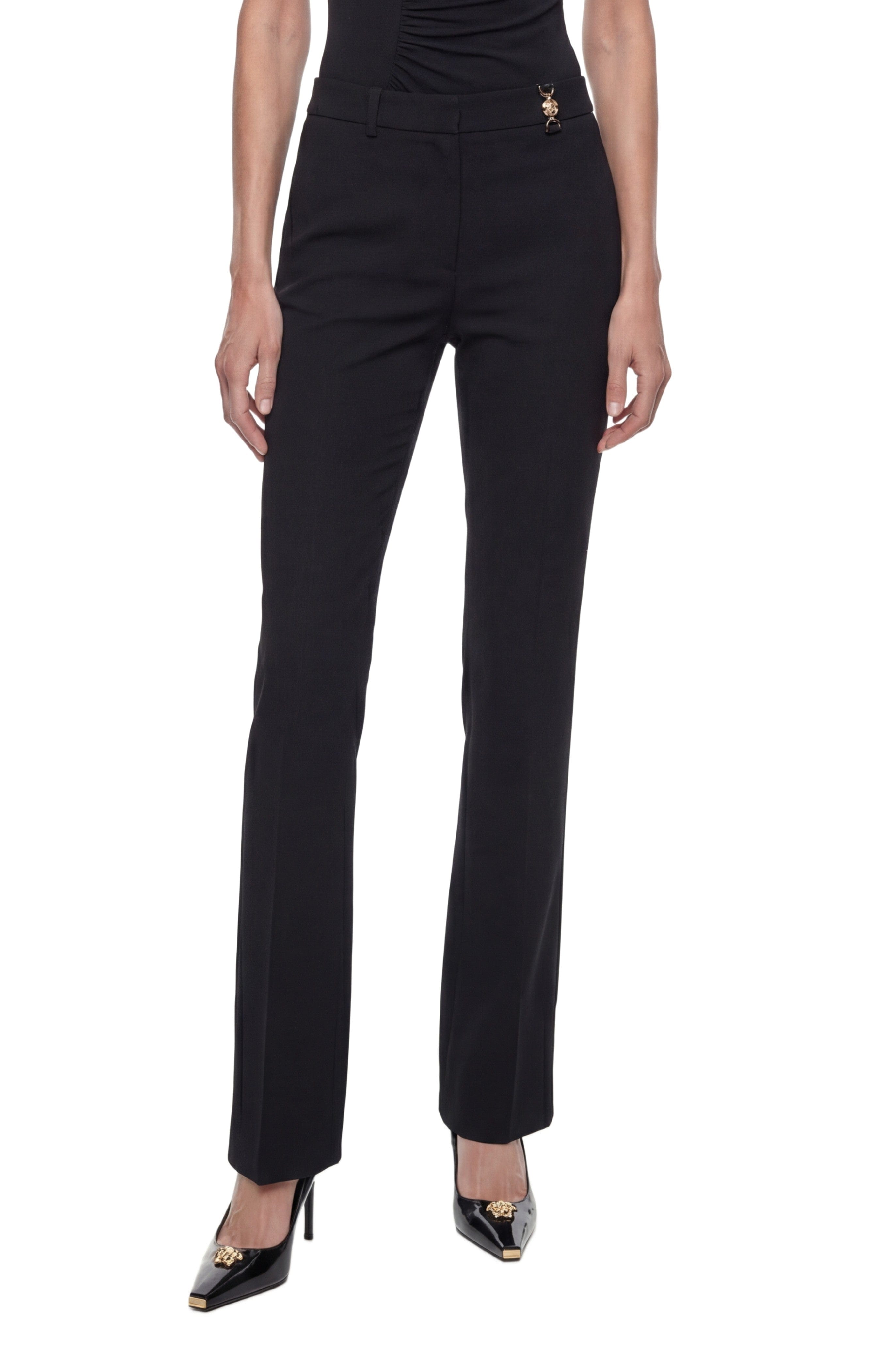Versace Flared Stretch Wool Trousers