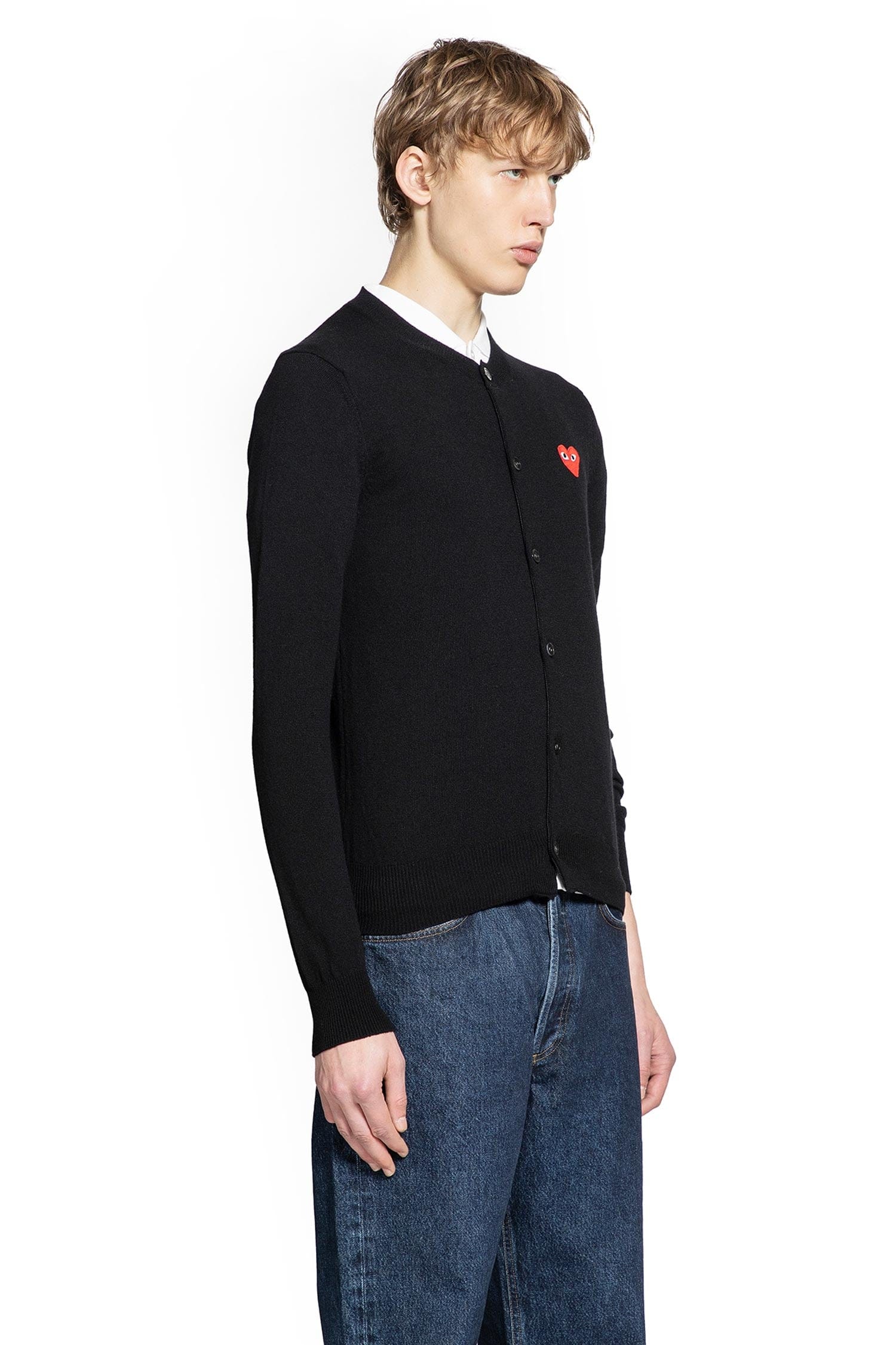COMME DES GARCONS PLAY Heart Cardigan in Wool