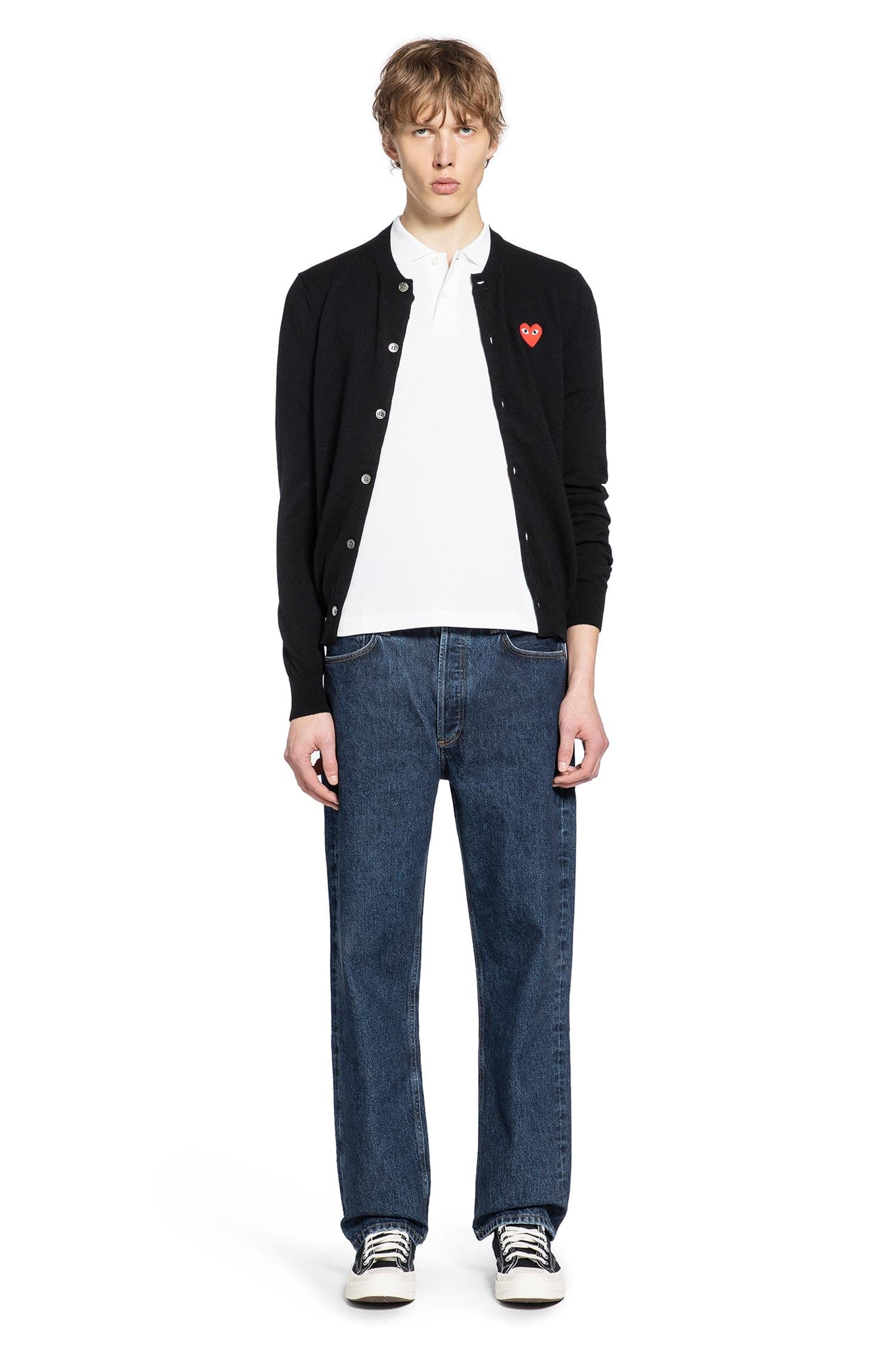 COMME DES GARCONS PLAY Heart Cardigan in Wool