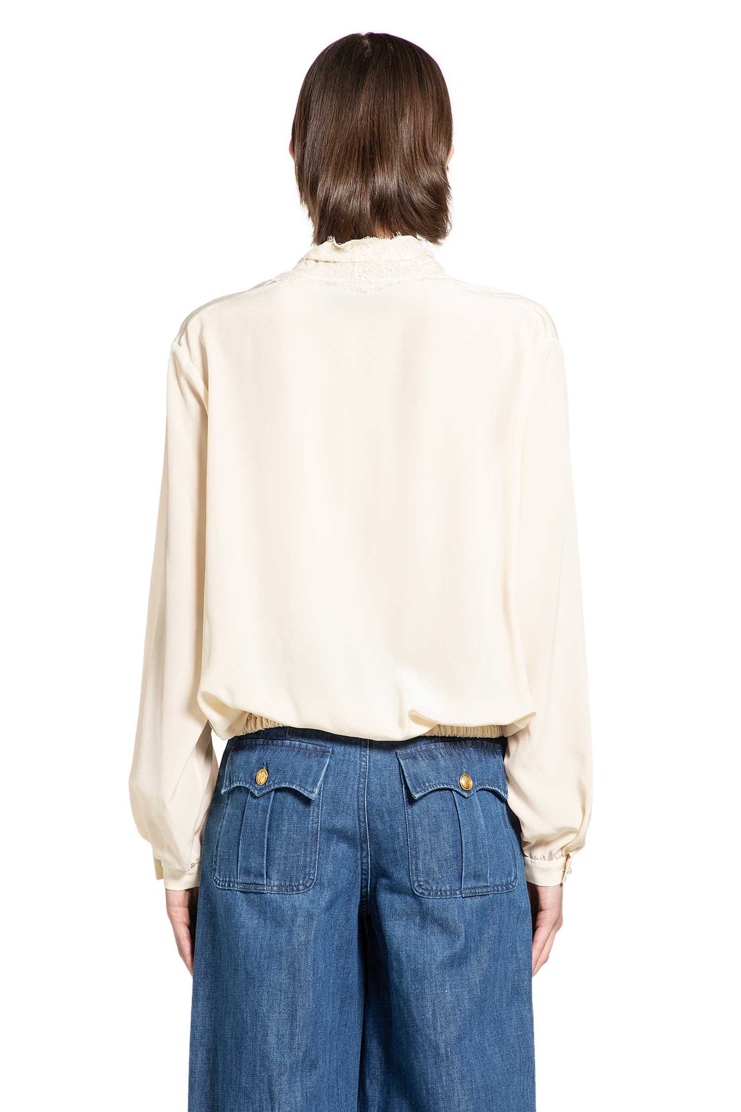 Valentino Lace Neck Blouse