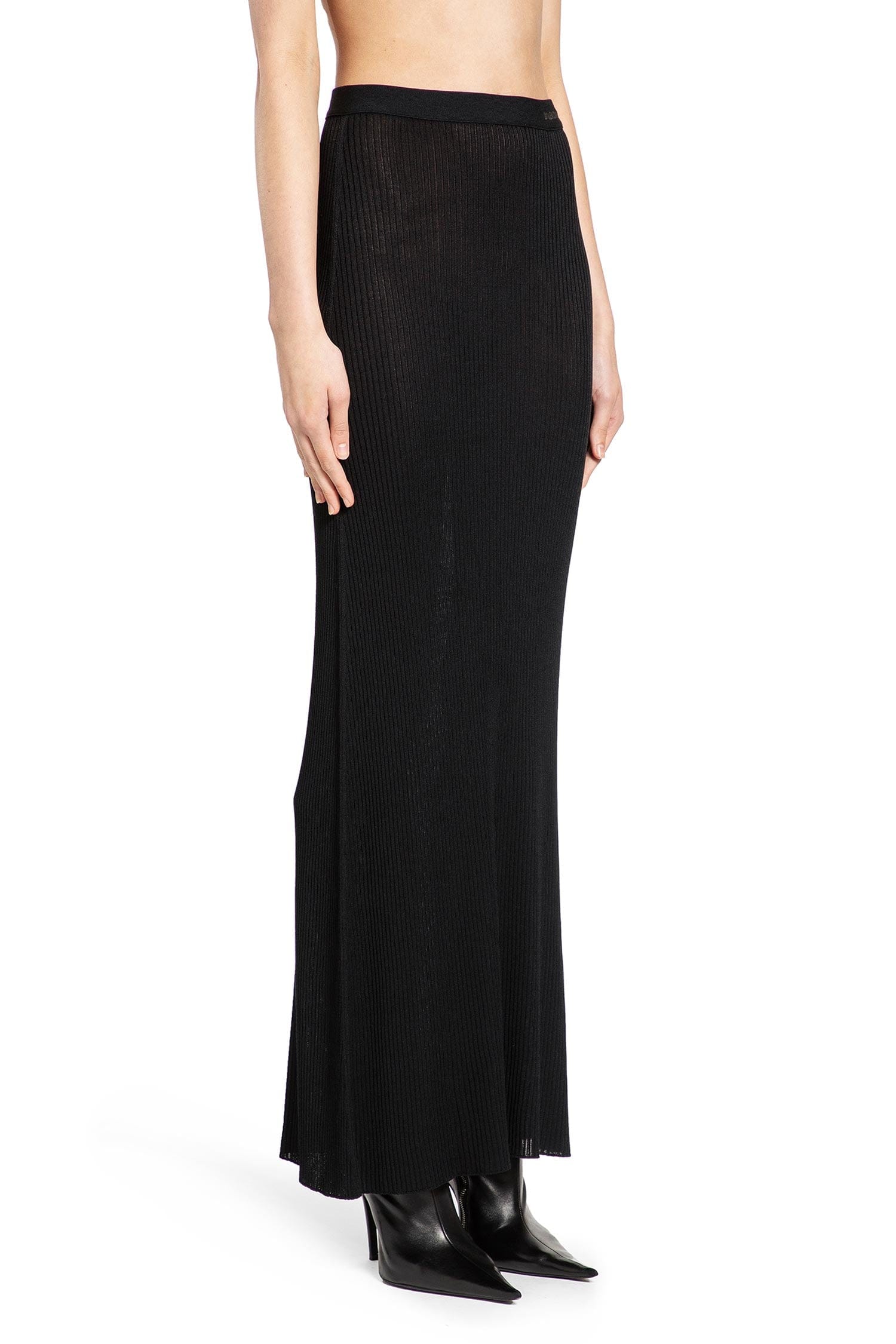 Balenciaga Sheer Rib Knit Long Skirt