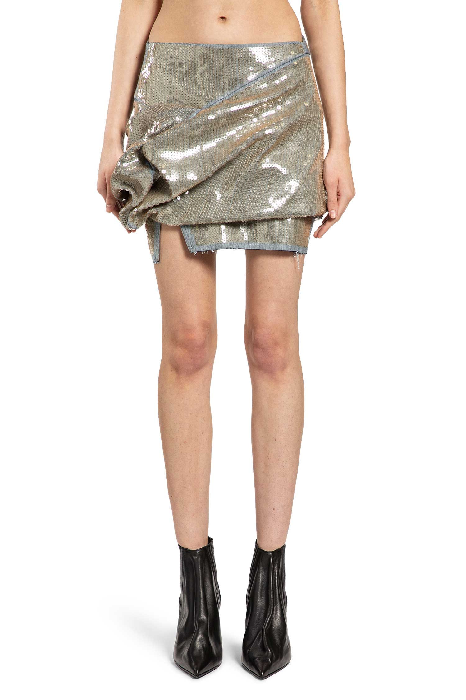 Rick Owens Temple Draped Asymmetrical Mini Skirt