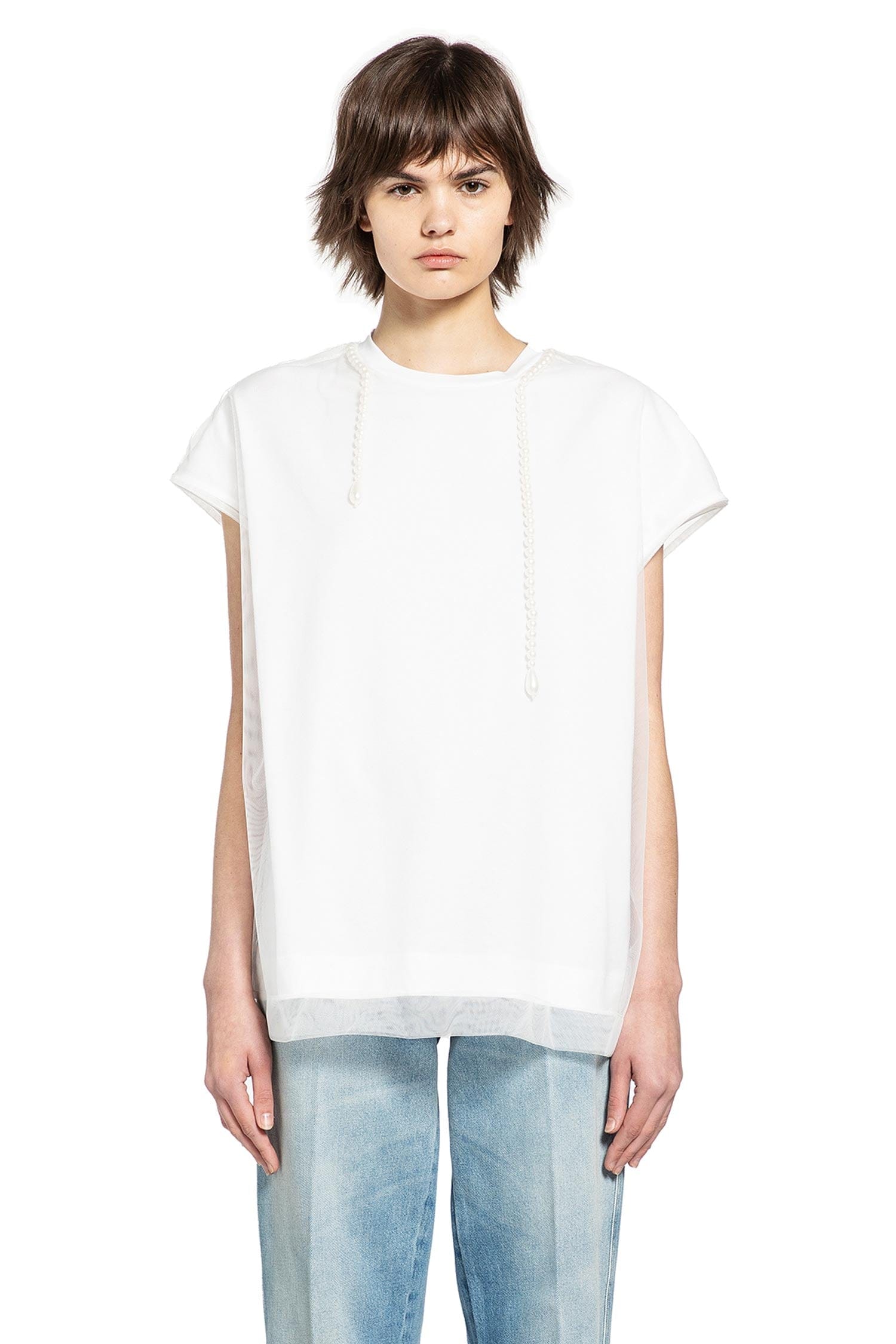 Simone Rocha Layered Liquid Smock T-Shirt