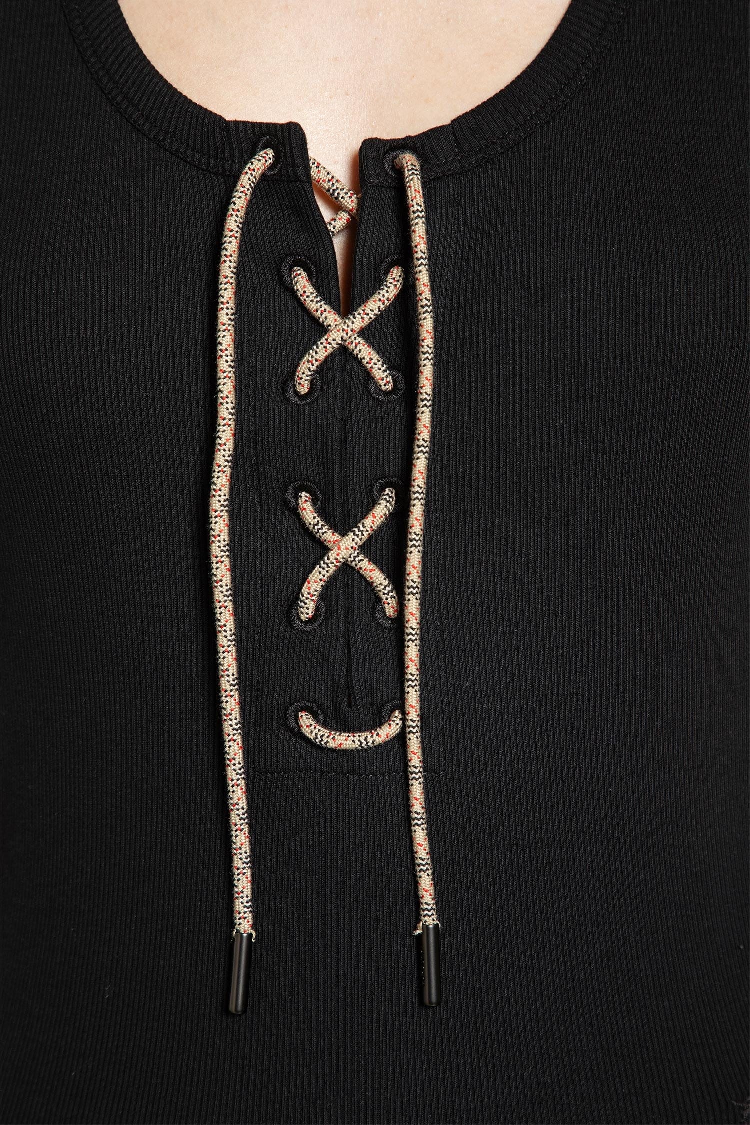 Burberry Lace-Up Cotton Tank Top